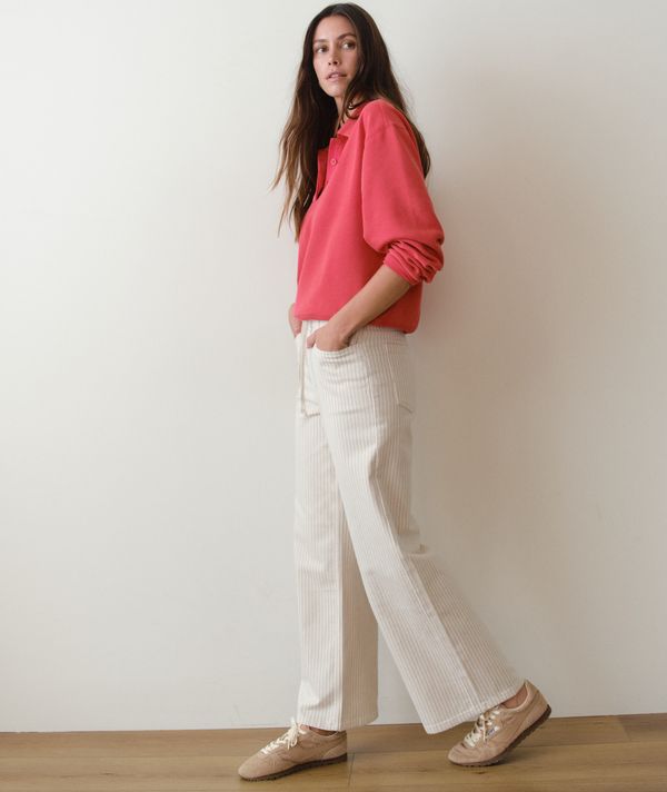 Ella Wide Leg Pant - Tickling Stripe-Marine Layer-Happy on Main