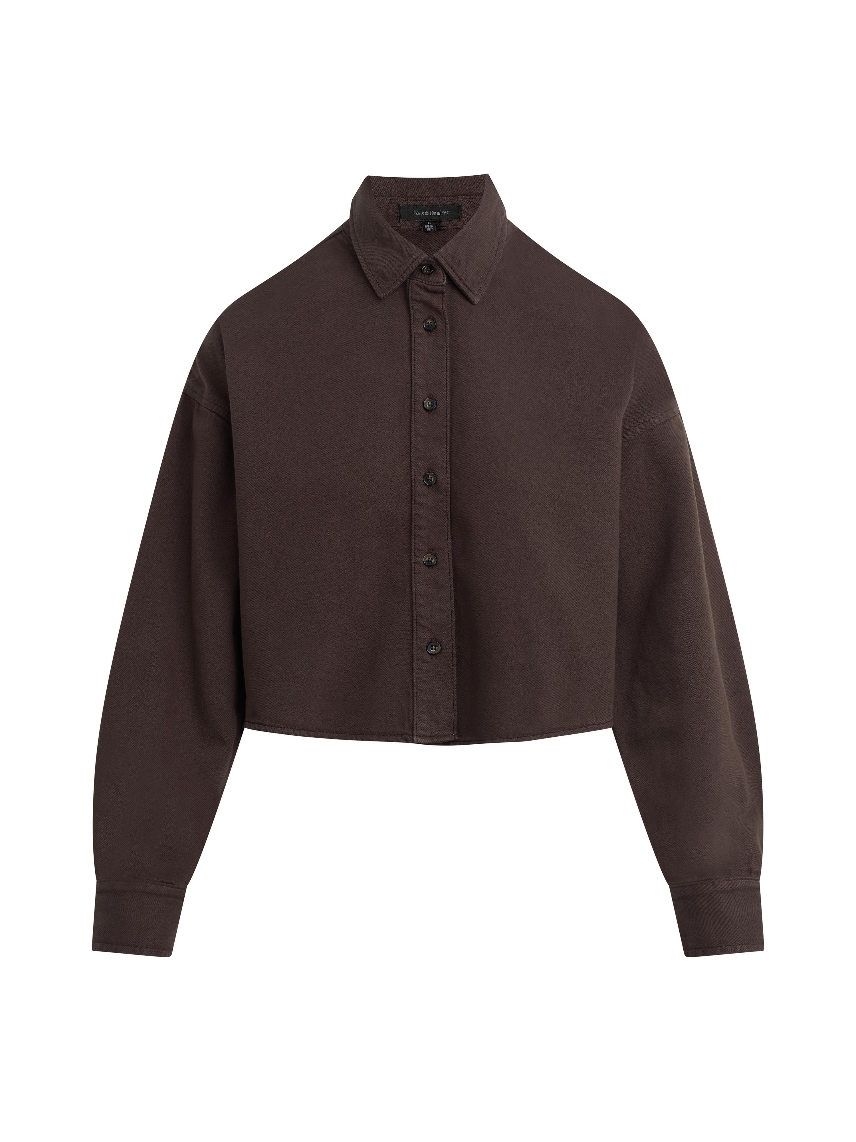 The Crop Ex Boyfriend Shirt - Espresso-Favorite Daughter-Happy on Main