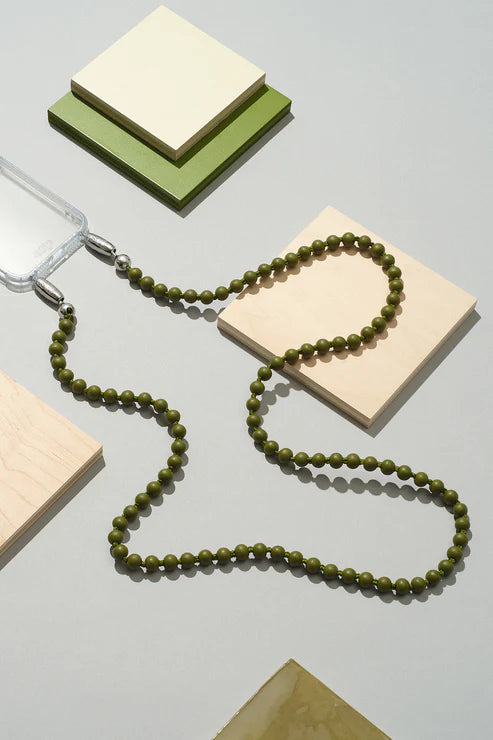 Wood Crossbody - 10mm wood bead, 45in length.