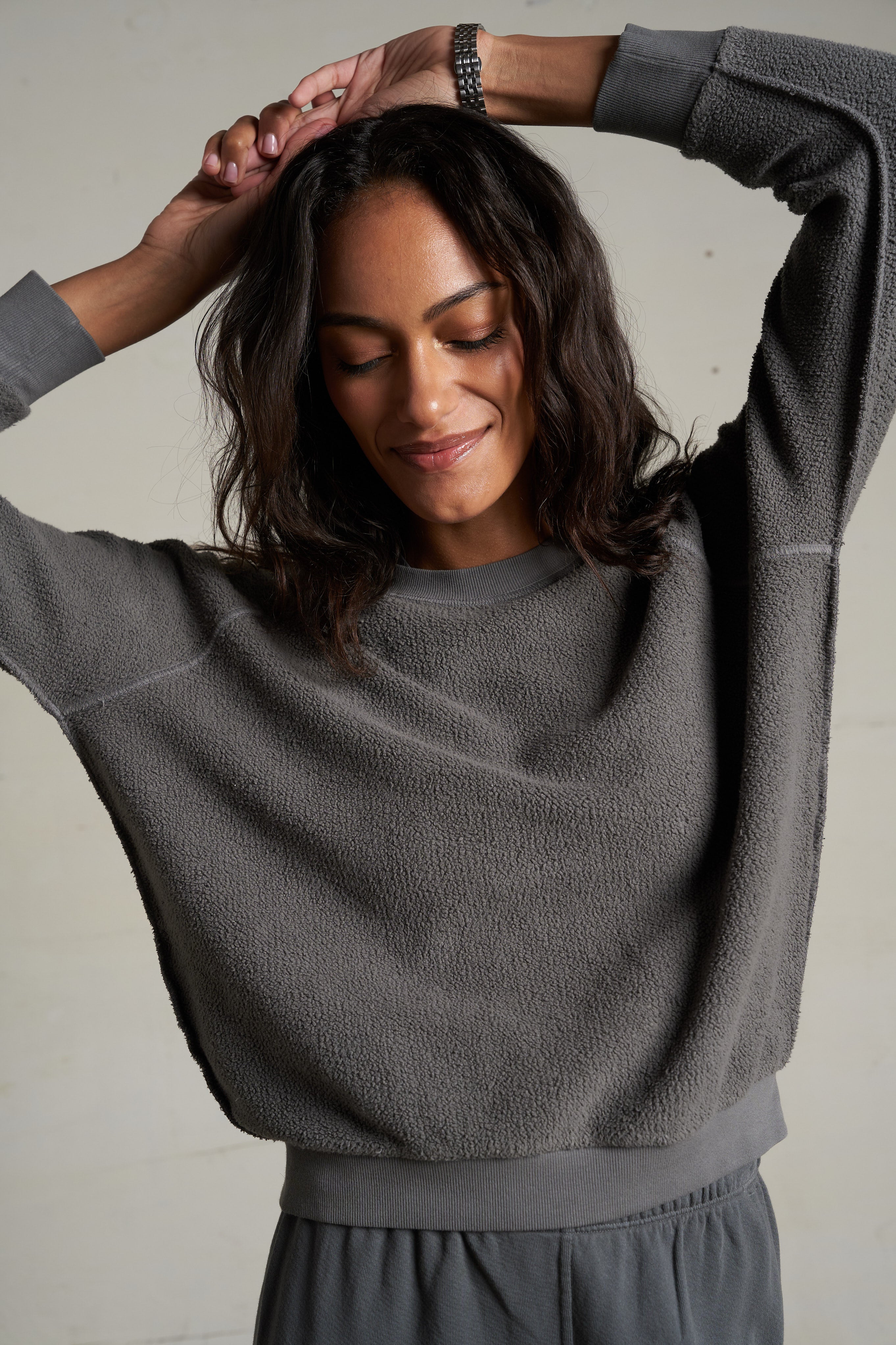 Ziggy Inside Out Fleece Sweatshirt - Charcoal-perfectwhitetee-Happy on Main