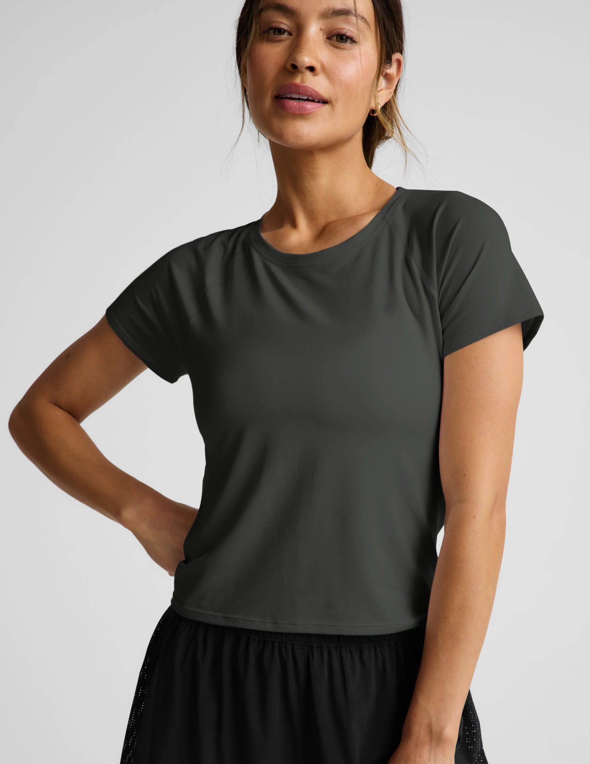 Breezeweight Active Short Sleeve Tee - Slate Green-Beyond Yoga-Happy on Main