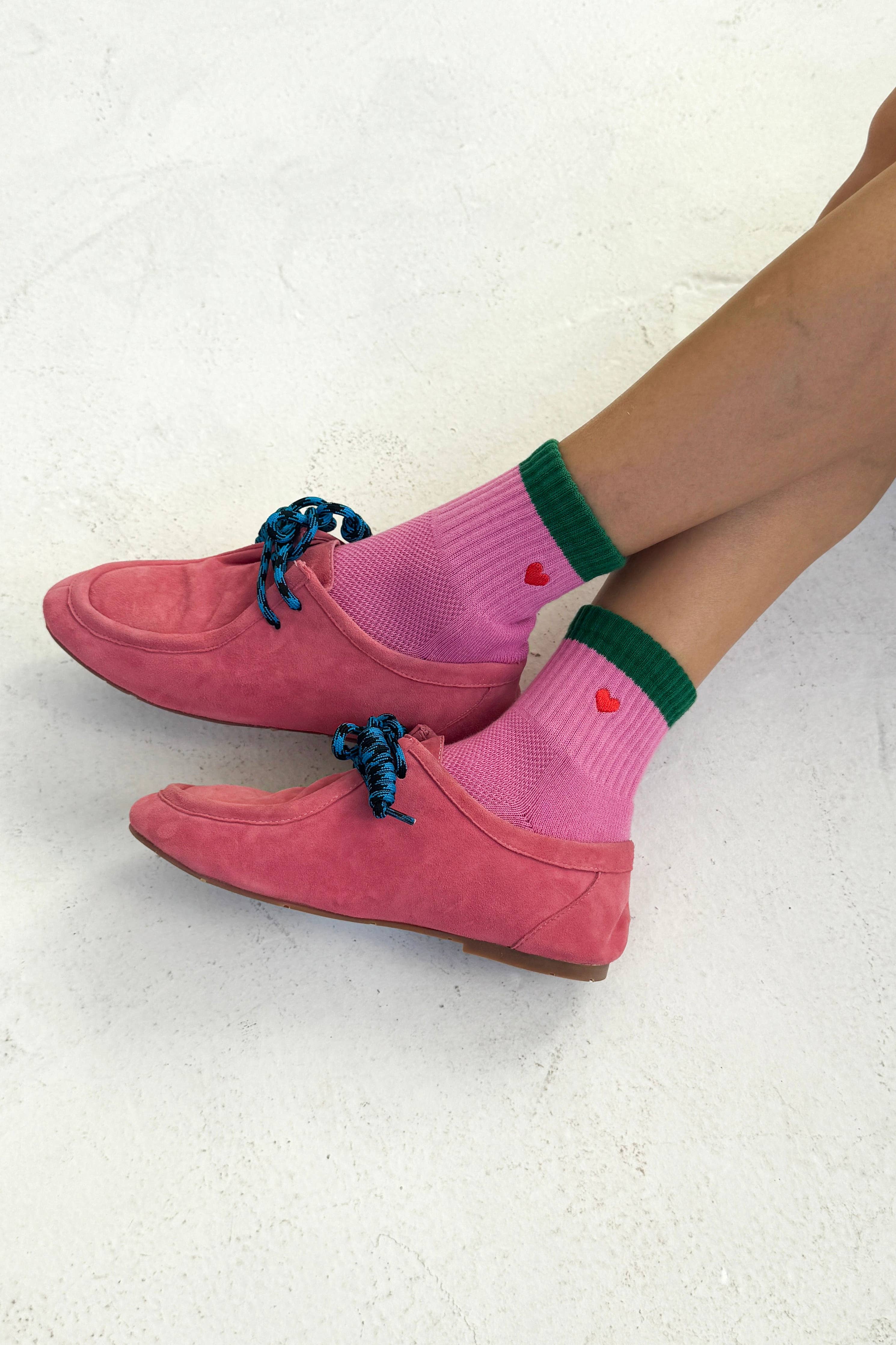Embroidered Color Block Girlfriend Socks (wholesale)-Le Bon Shoppe-Happy on Main
