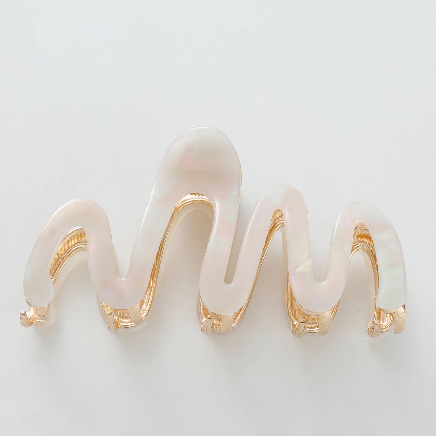 Willow Rosé | Large Squiggle Metal Claw Clip-Misc Accessories-Happy on Main