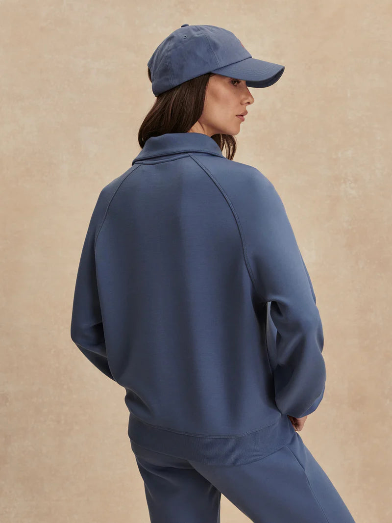 Selene Half Zip Sweat - Bijou Blue-Varley-Happy on Main