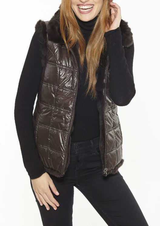 Rex Reverse Vest - Chocolate-Linda Richards-Happy on Main