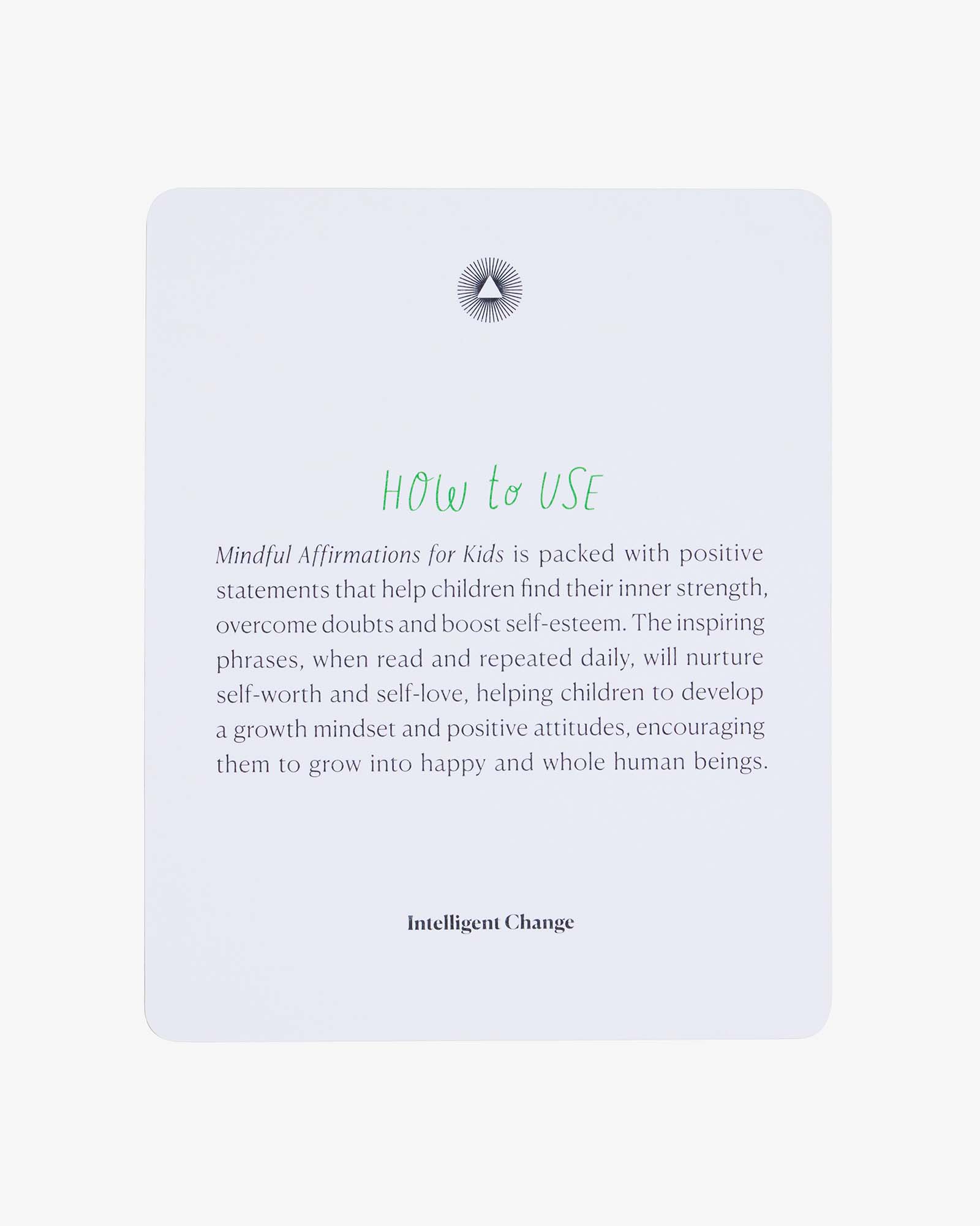 Mindful Affirmations for Kids, Display Cards Gift-Intelligent Change-Happy on Main