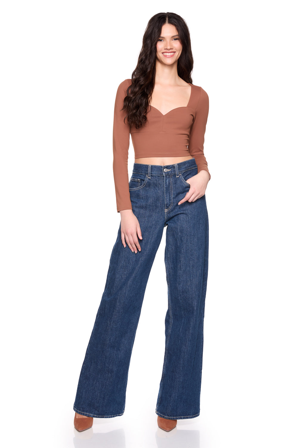 Sweetheart Long Sleeve-Casual Tops-Happy on Main