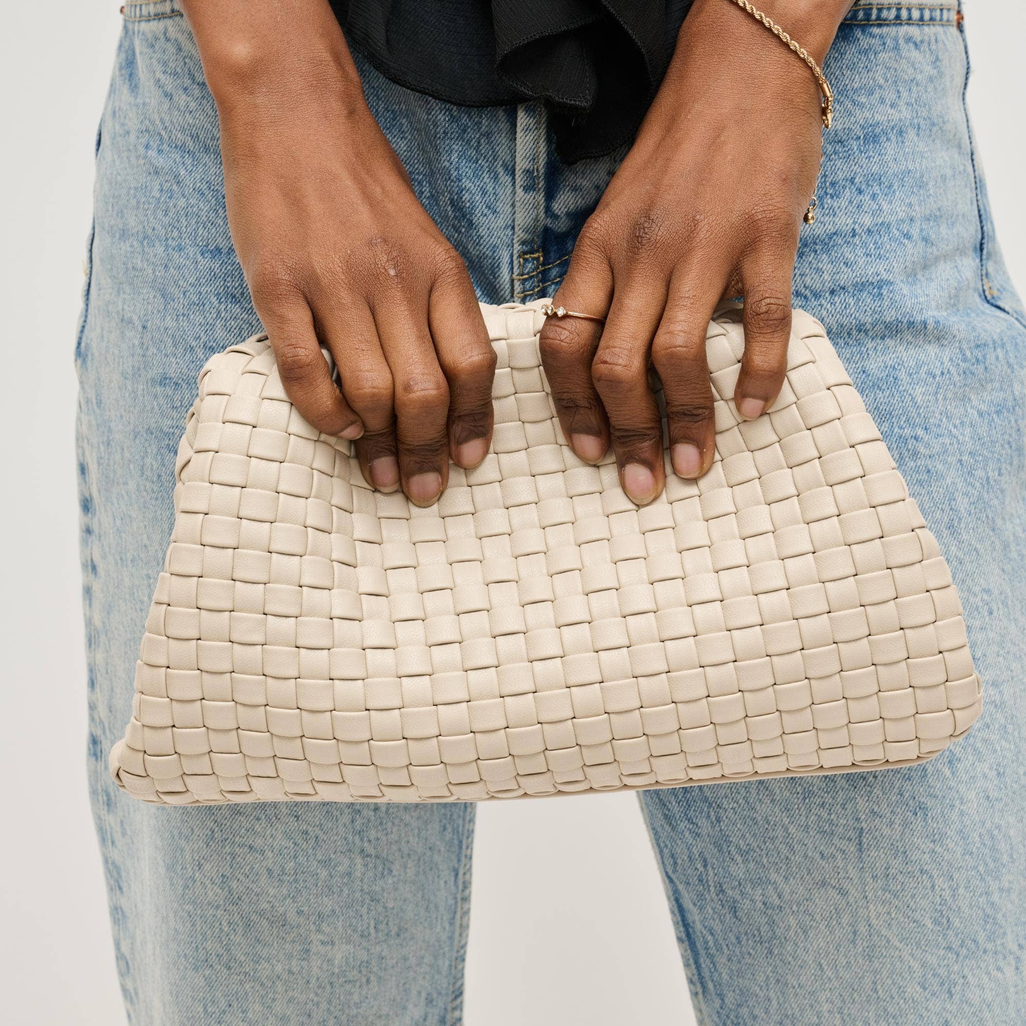 Tate Woven Frame Clutch-Urban Expressions-Happy on Main