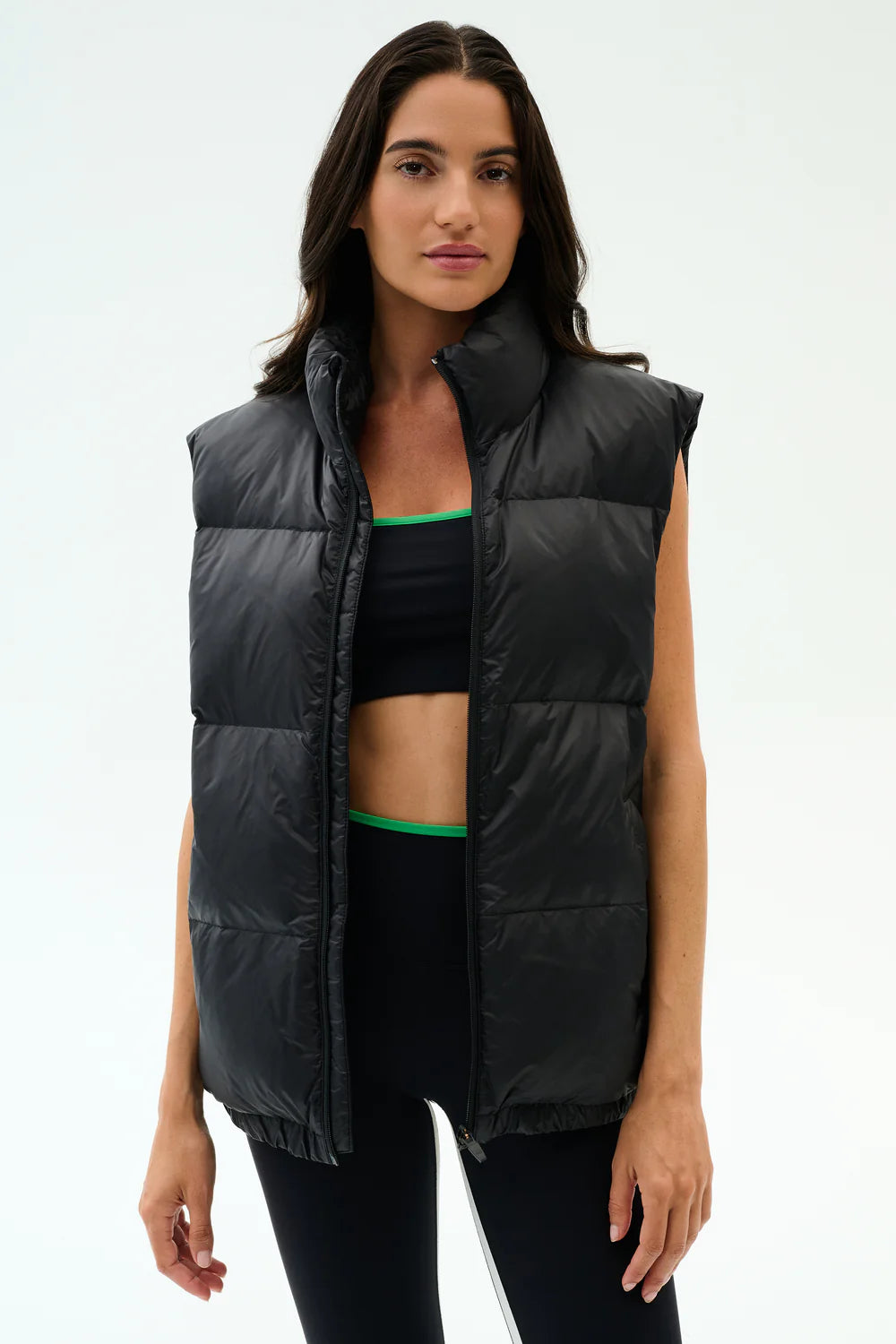 Summit Nylon Puffer Vest - Black