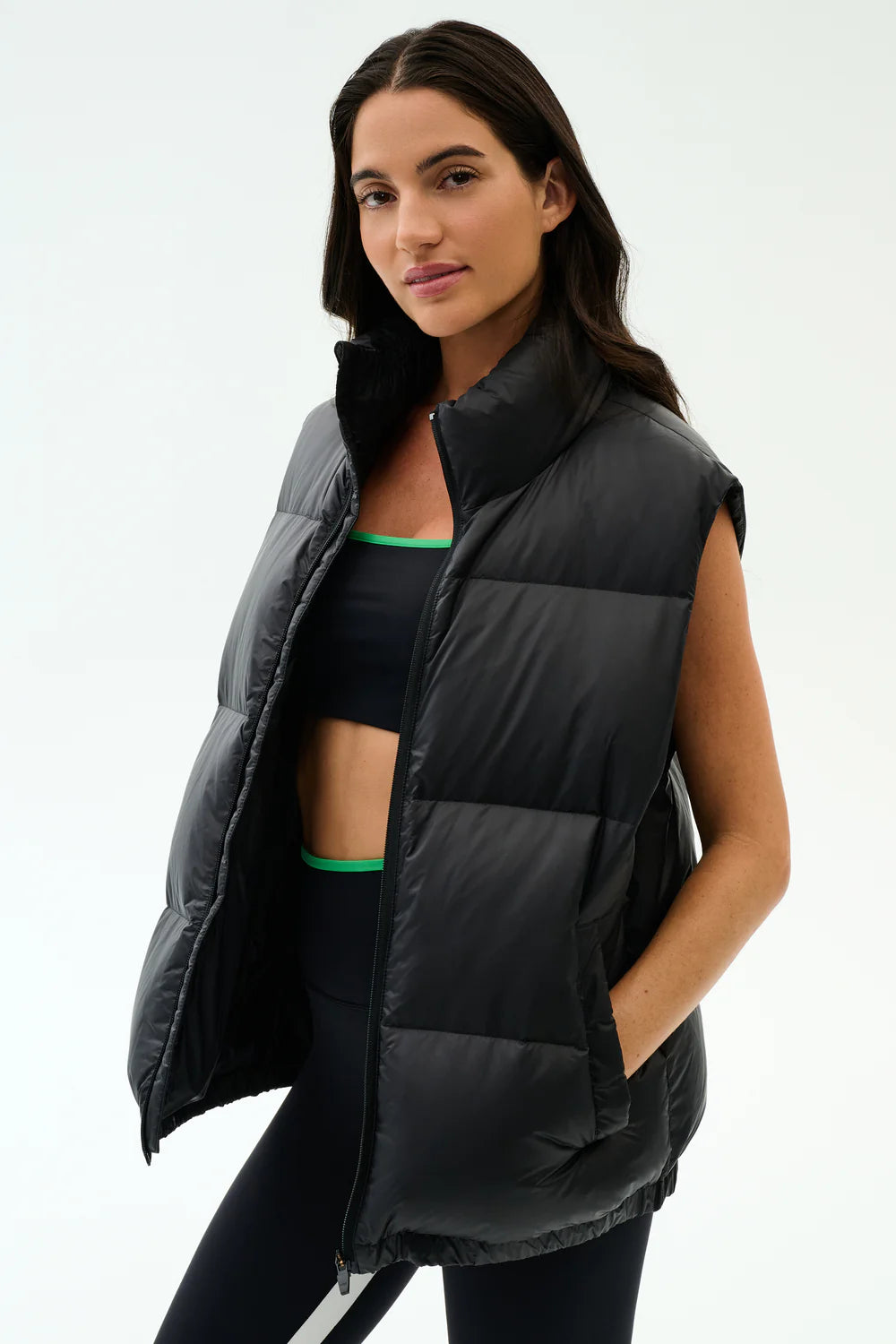 Summit Nylon Puffer Vest - Black