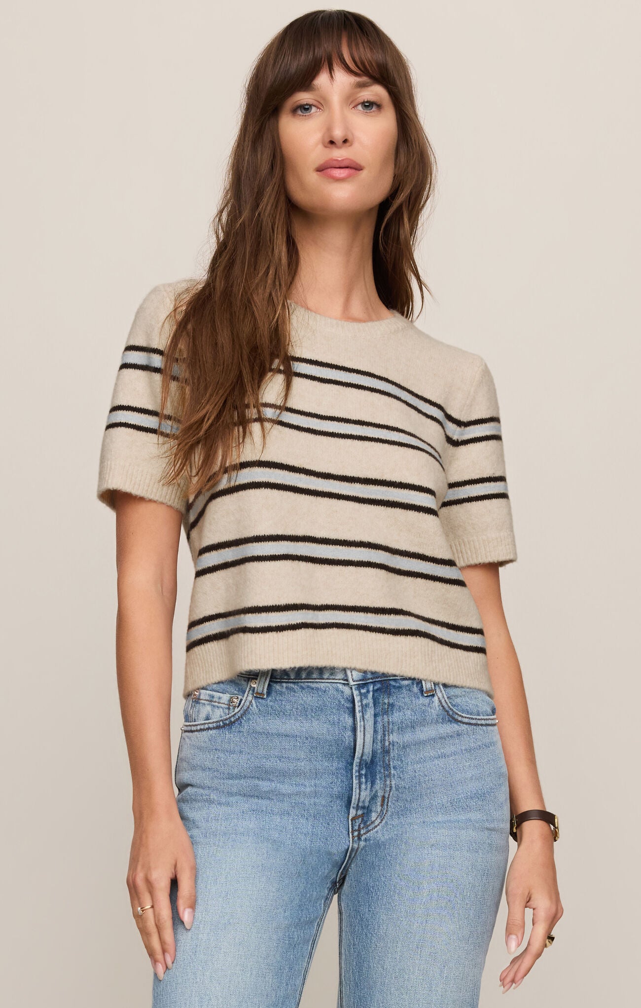 Gatewood Stripe Sweater - Light Oatmeal Heather-Z Supply-Happy on Main