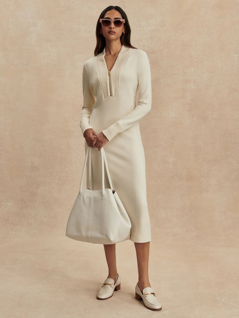 Bree Half Zip Midi Dress - Pristine-Varley-Happy on Main