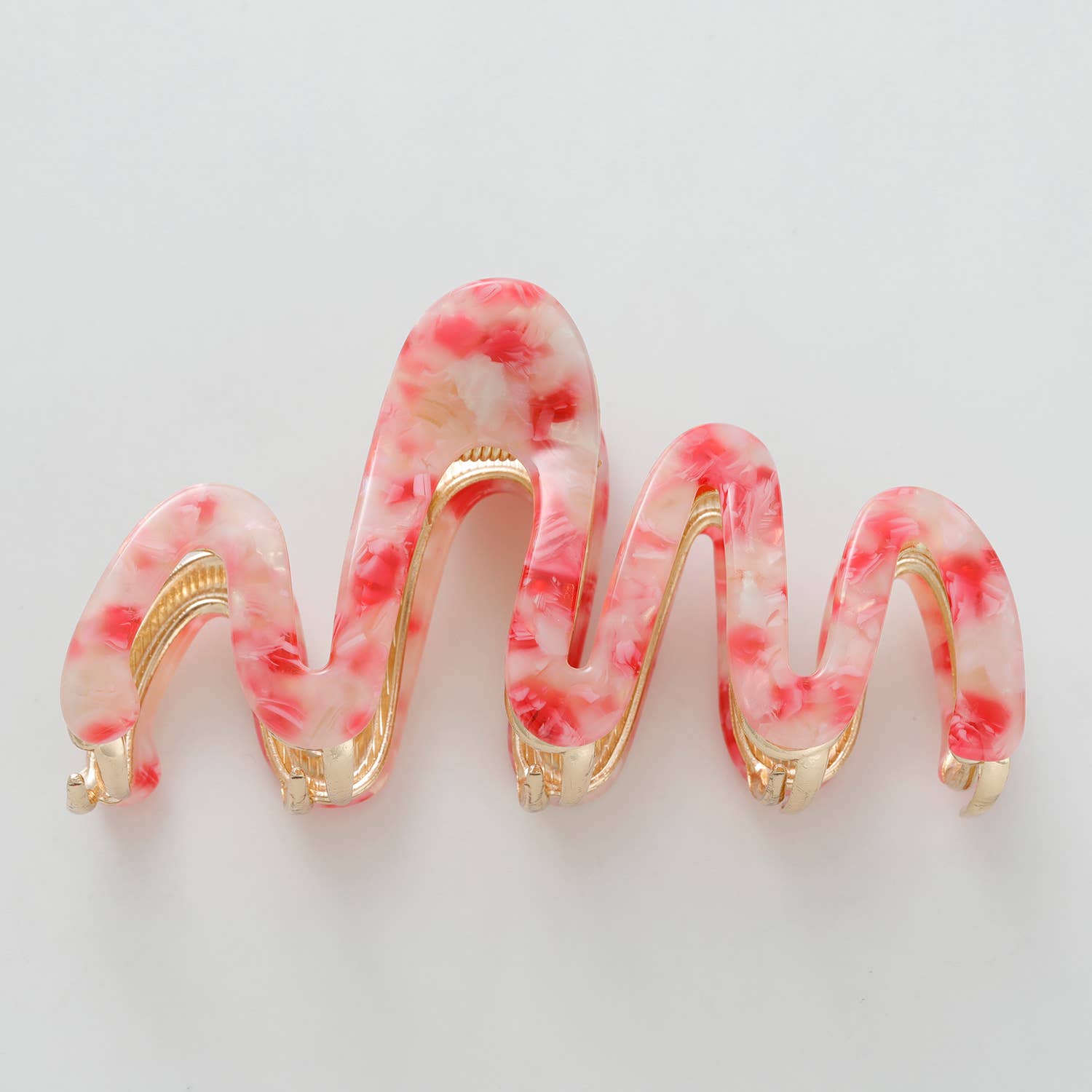 Willow Rosé | Large Squiggle Metal Claw Clip-Misc Accessories-Happy on Main