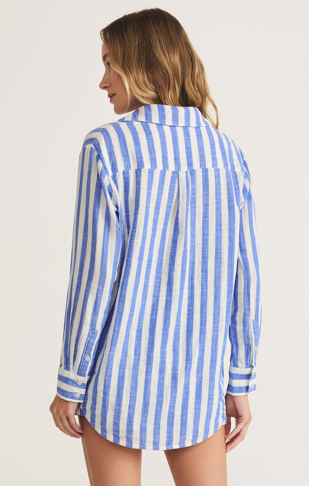 Saturdays Stripe Shirt-Athleisure-Happy on Main
