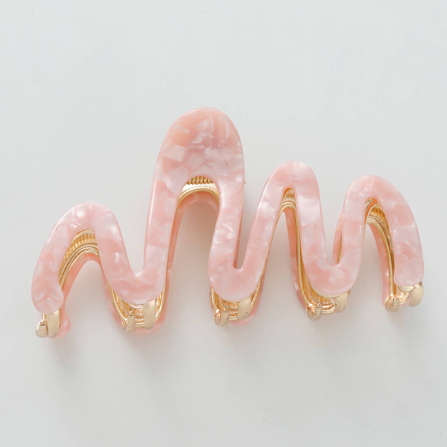Willow Rosé | Large Squiggle Metal Claw Clip-Misc Accessories-Happy on Main