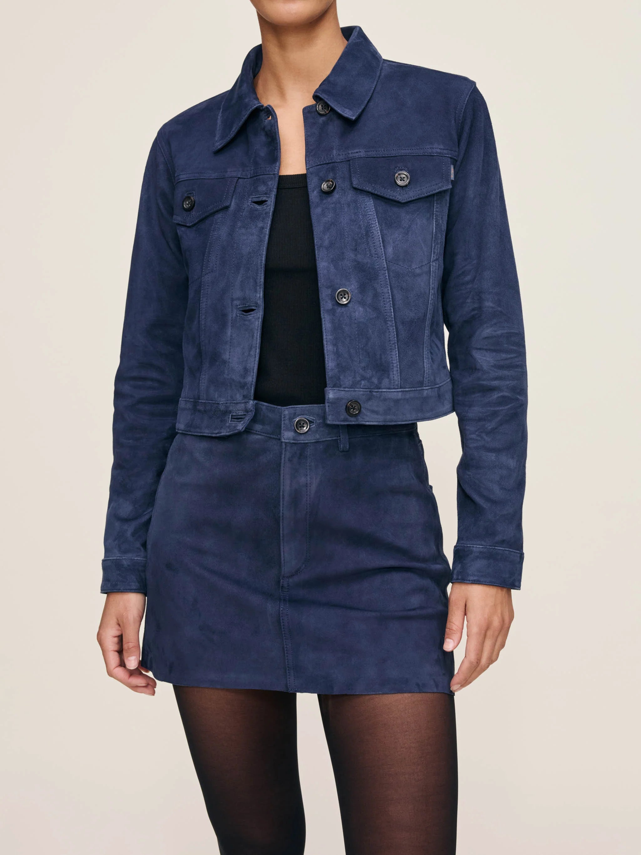 Vika Jacket - Navy Suede-DL1961-Happy on Main