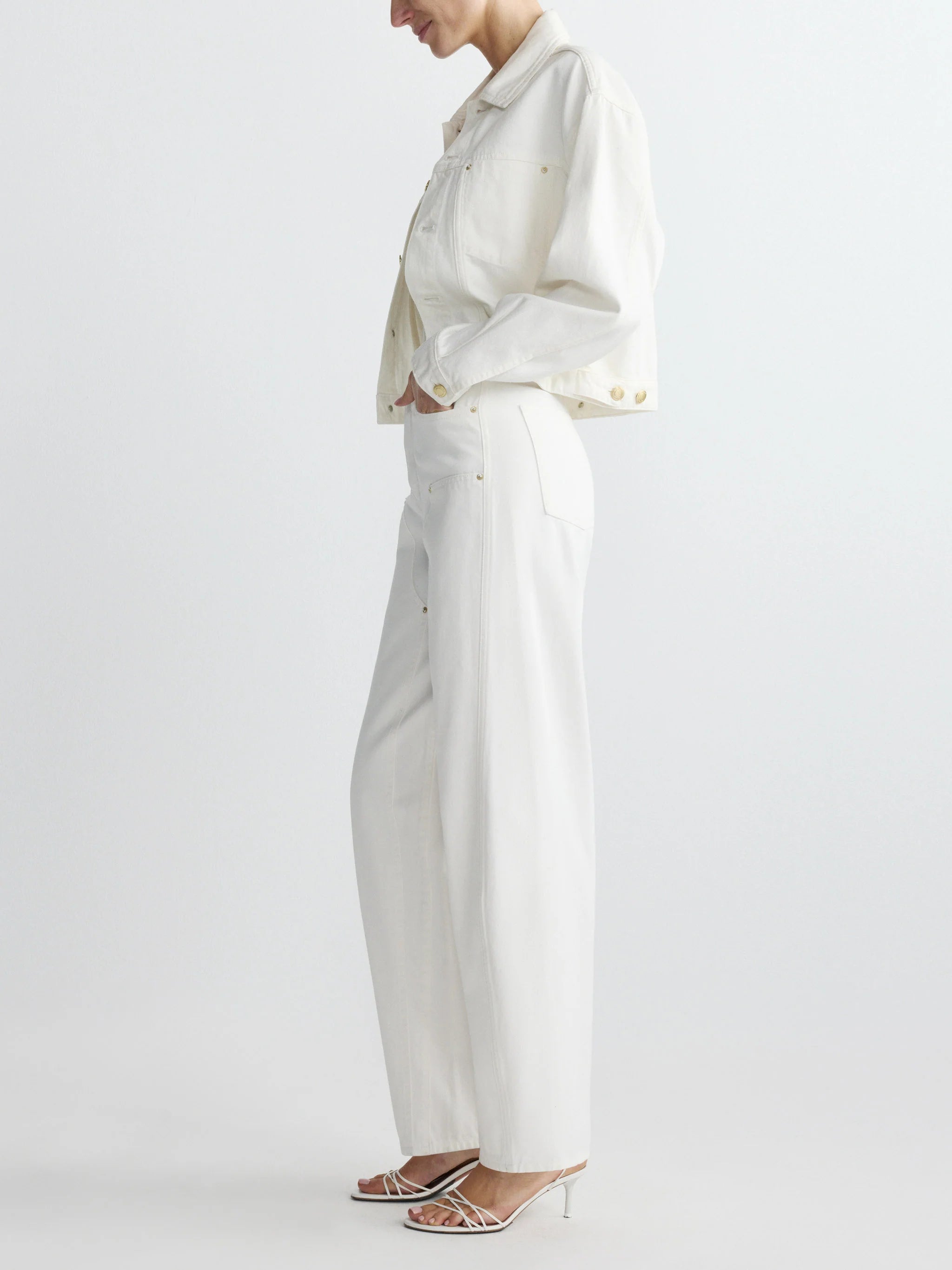 Jamie Denim Jacket - White-DL1961-Happy on Main