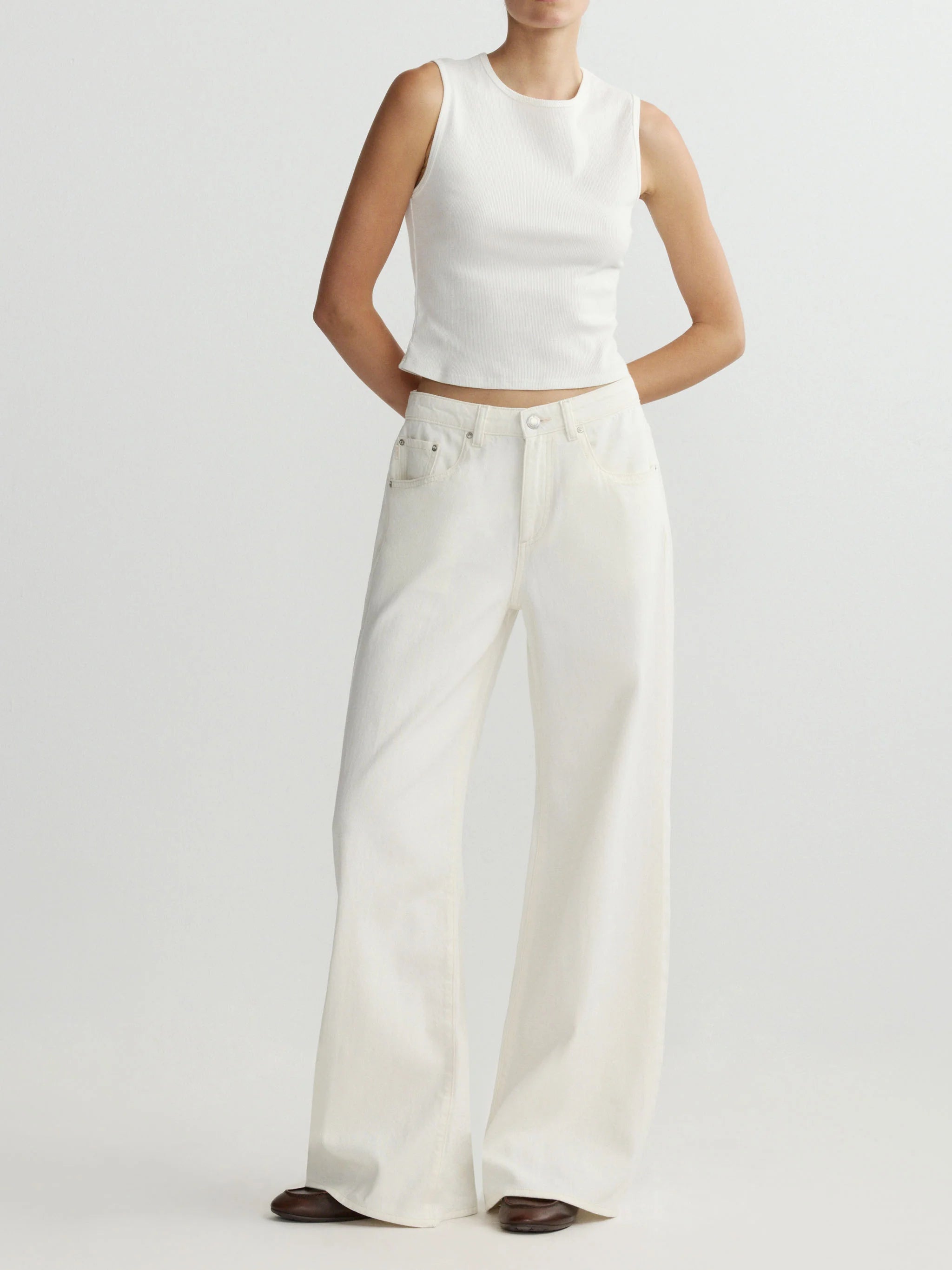 Alex Baggy Wide Leg - Eggshell Aura