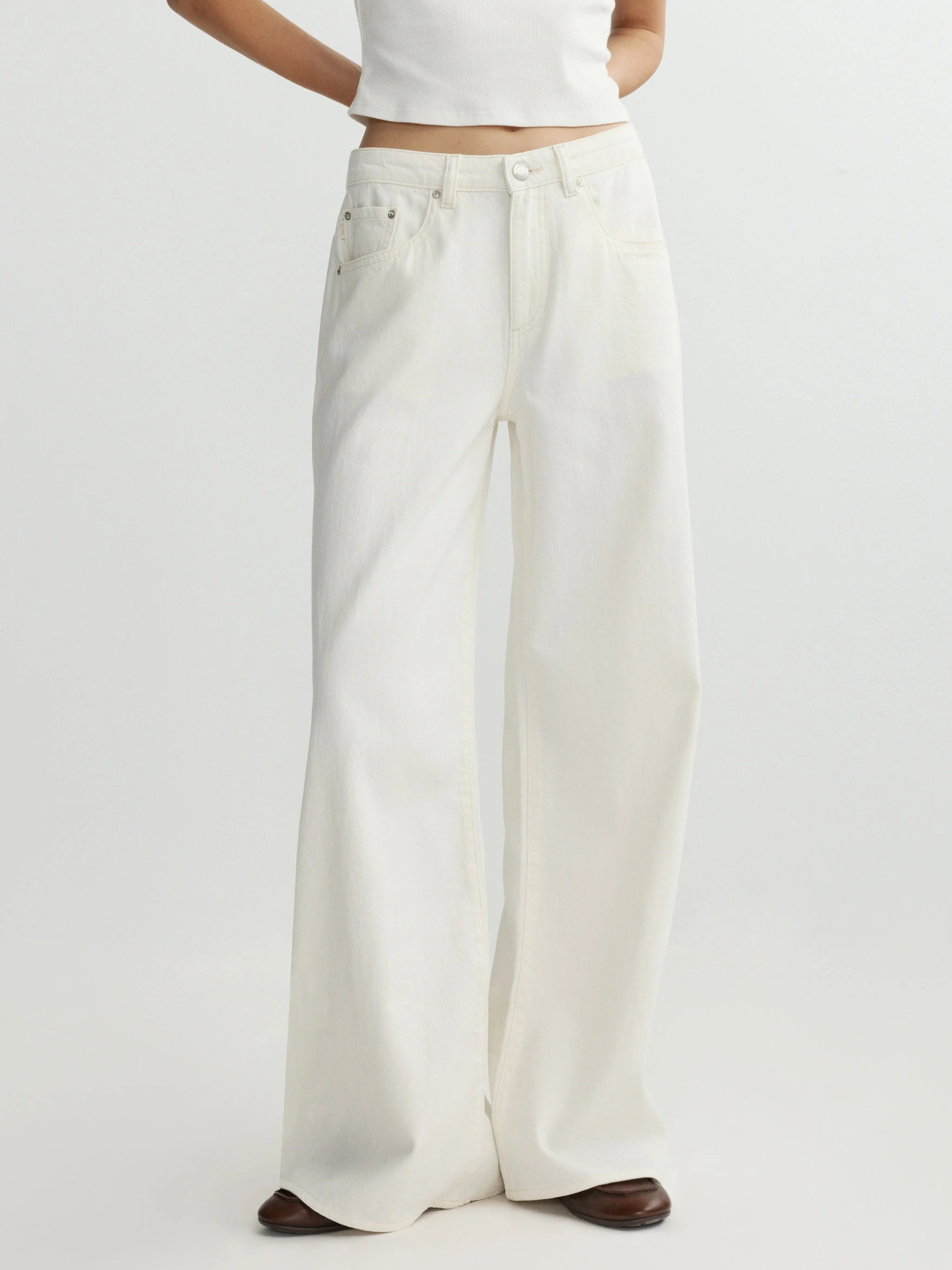 Alex Baggy Wide Leg - Eggshell Aura