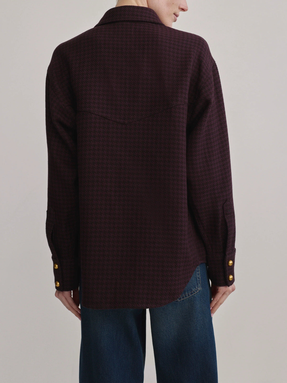 Addison Overshirt - Malbec Houndstooth-DL1961-Happy on Main