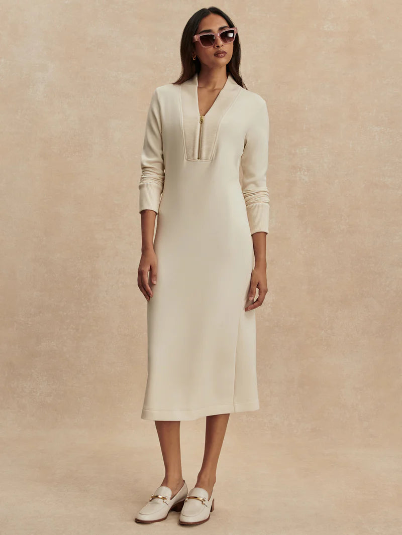 Bree Half Zip Midi Dress - Pristine-Varley-Happy on Main