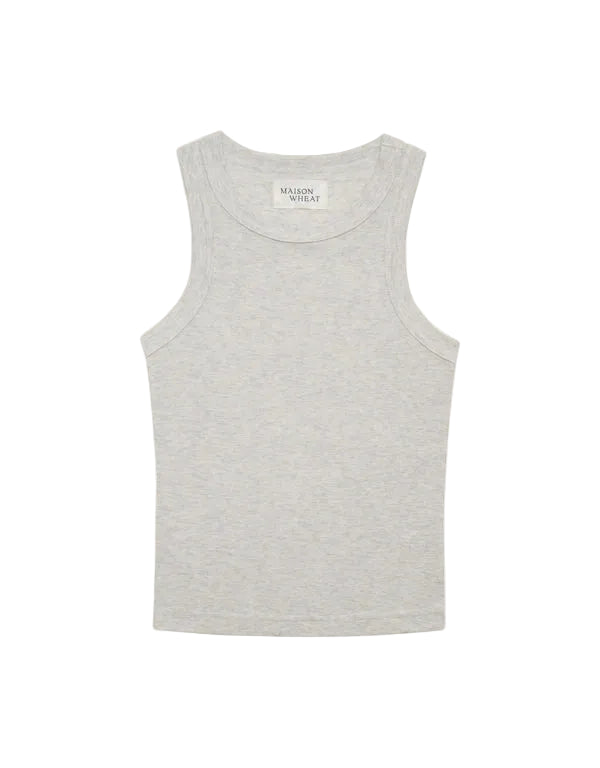 Knoxville Ribbed Tank - Heather Ash-Maison Wheat-Happy on Main