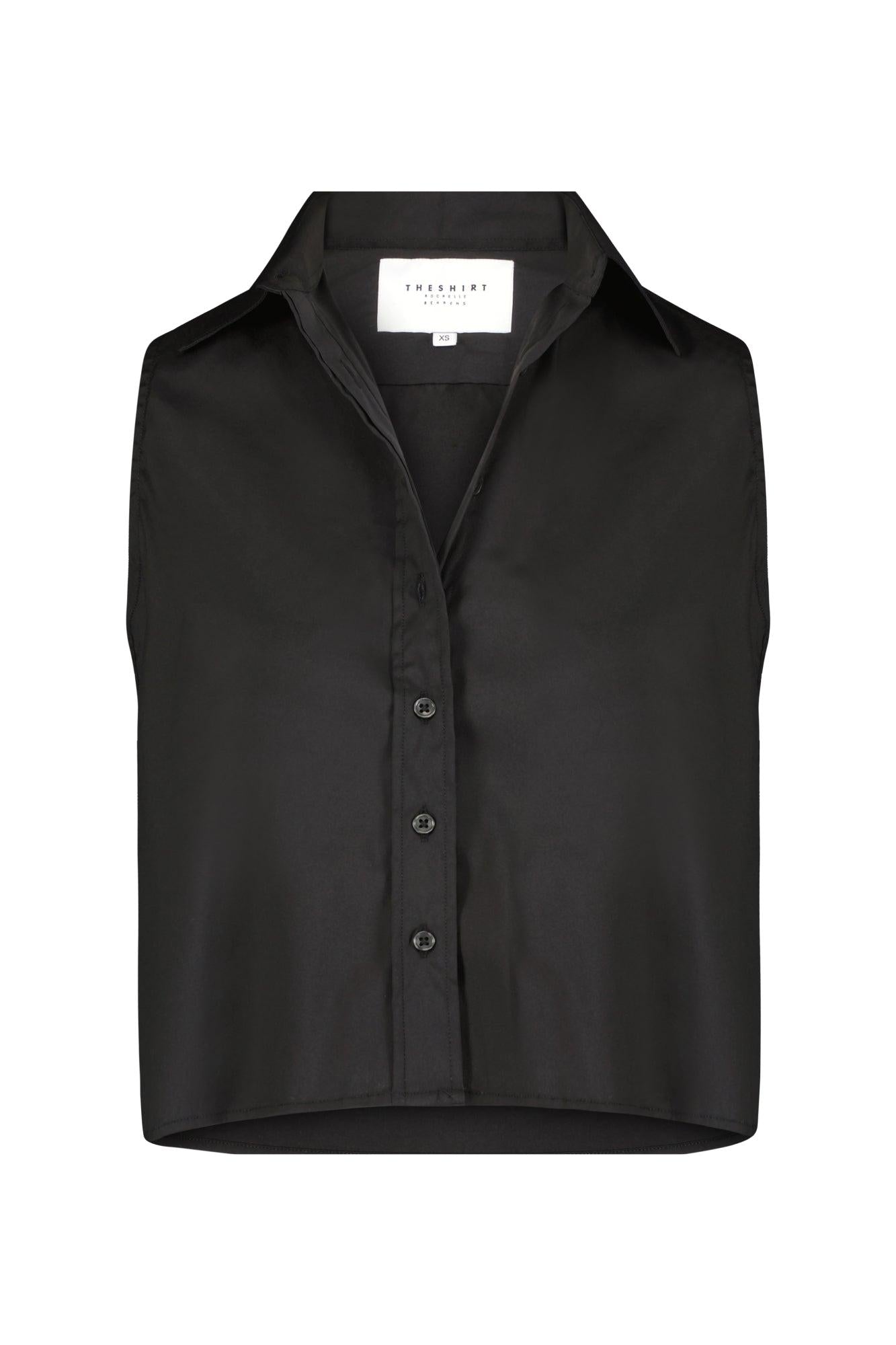 The Boxy Cropped Sleeveless Shirt-Casual Tops-Happy on Main