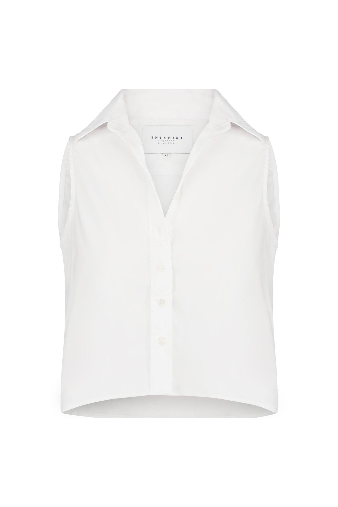 The Boxy Cropped Sleeveless Shirt-Casual Tops-Happy on Main