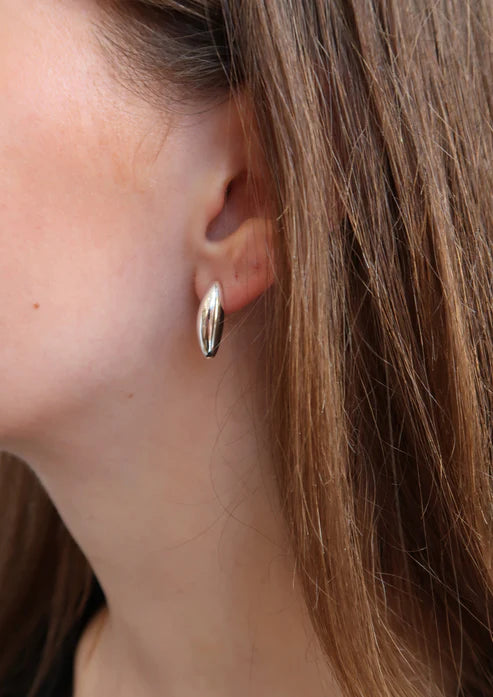 Curved Studs - Silver-Fine Jewelry-Happy on Main