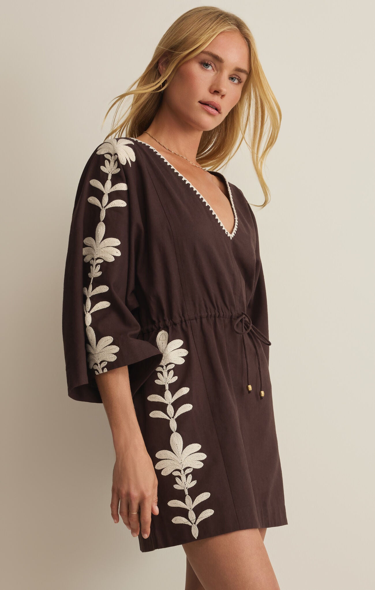 Whispering Palms Cover Up - Chocolate Cherry-Z Supply-Happy on Main