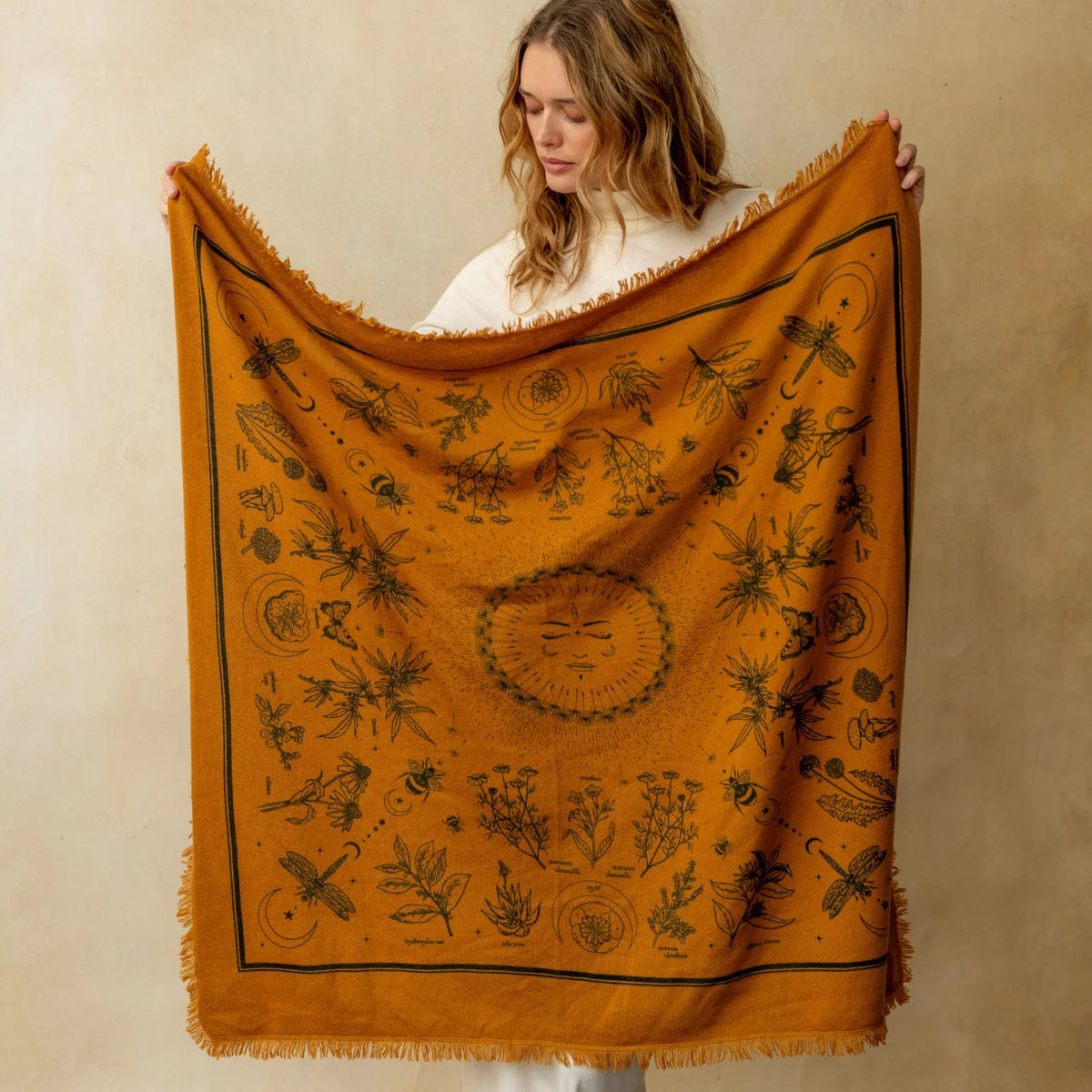 Gaia Cashmere Bandana - Ginger/Black-Freya-Happy on Main