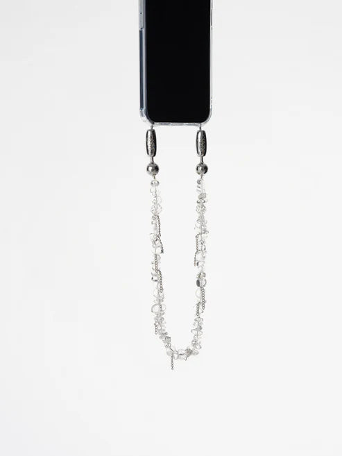 Stone and Fringe Wristlet - Genuine gemstone, with fine chain accents.