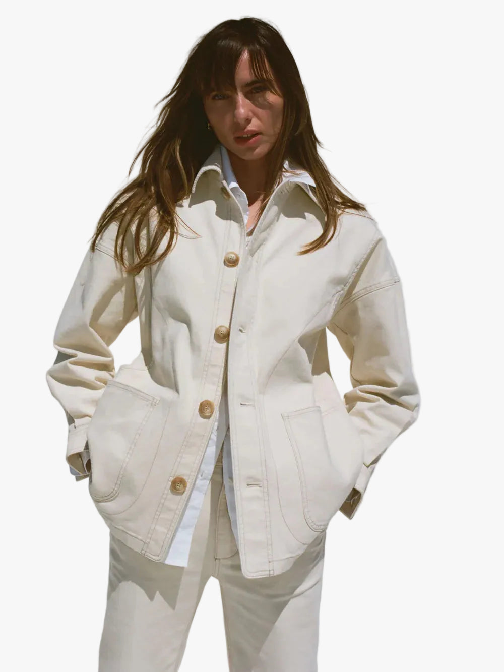 Sunwashed Canvas Chore Jacket - Sea Salt-Faherty-Happy on Main