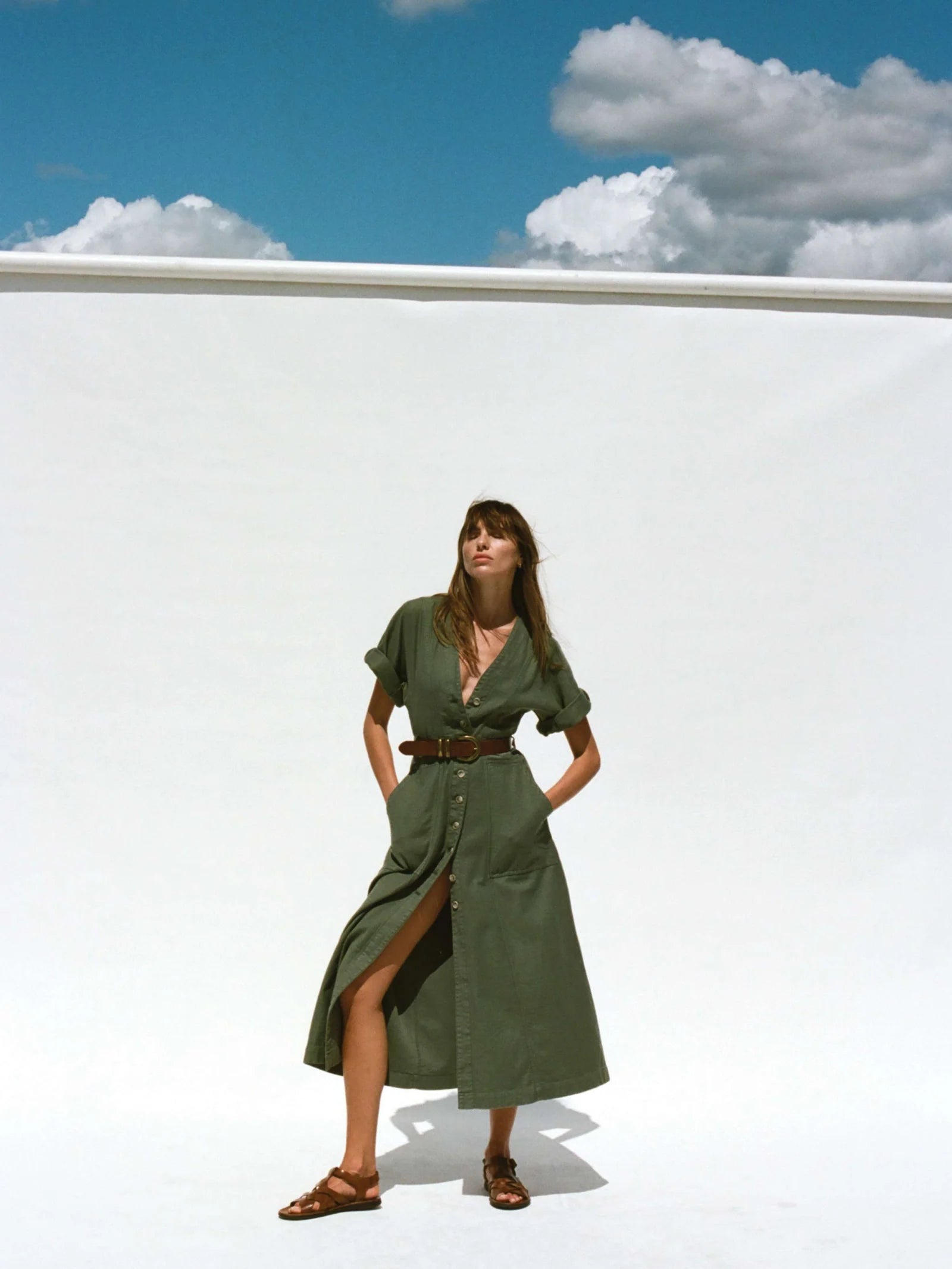 Soft Stretch Camille Dress - Moss-Faherty-Happy on Main