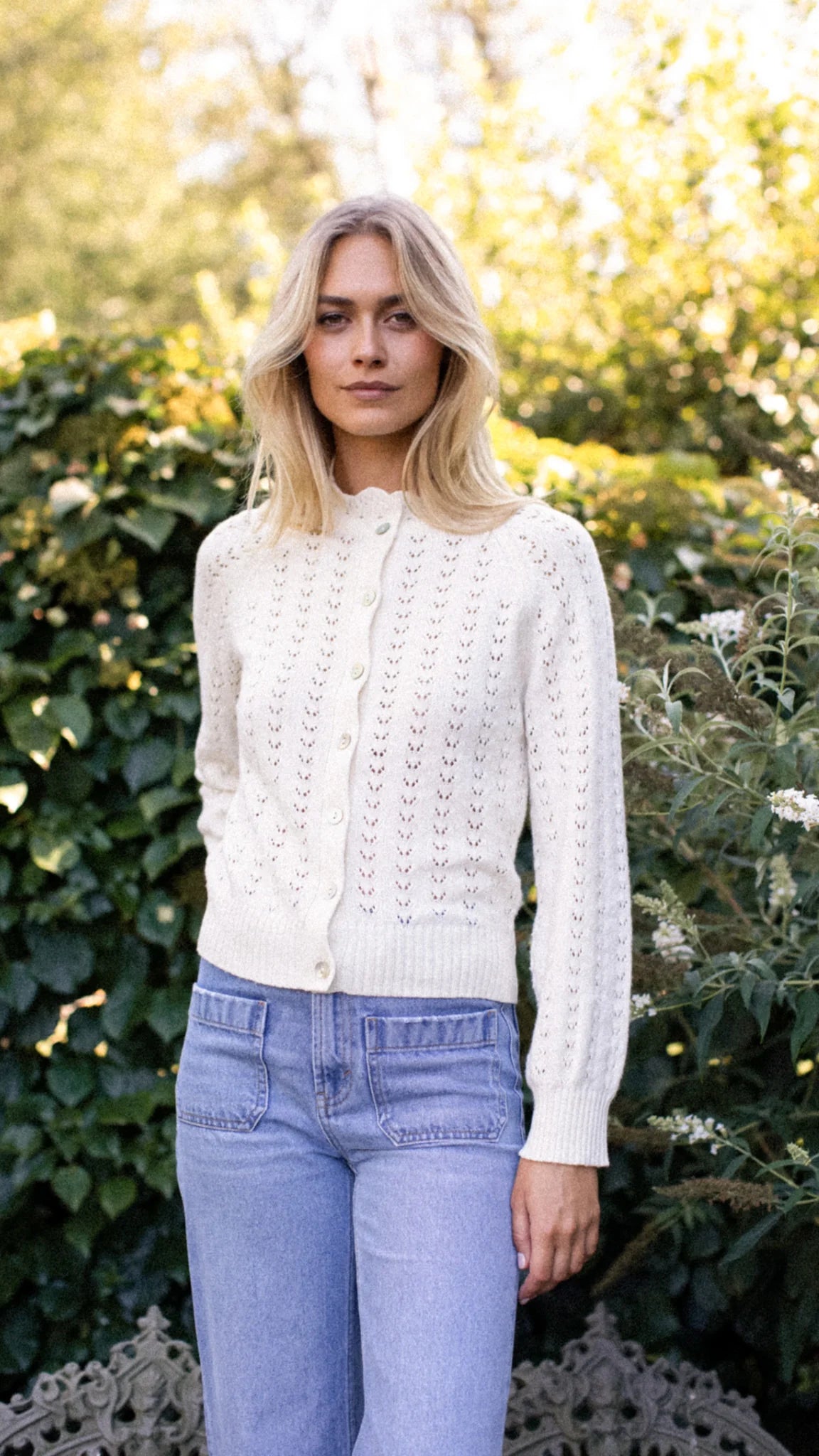 Lucy Pointelle Cardigan - Ivory-Marea-Happy on Main