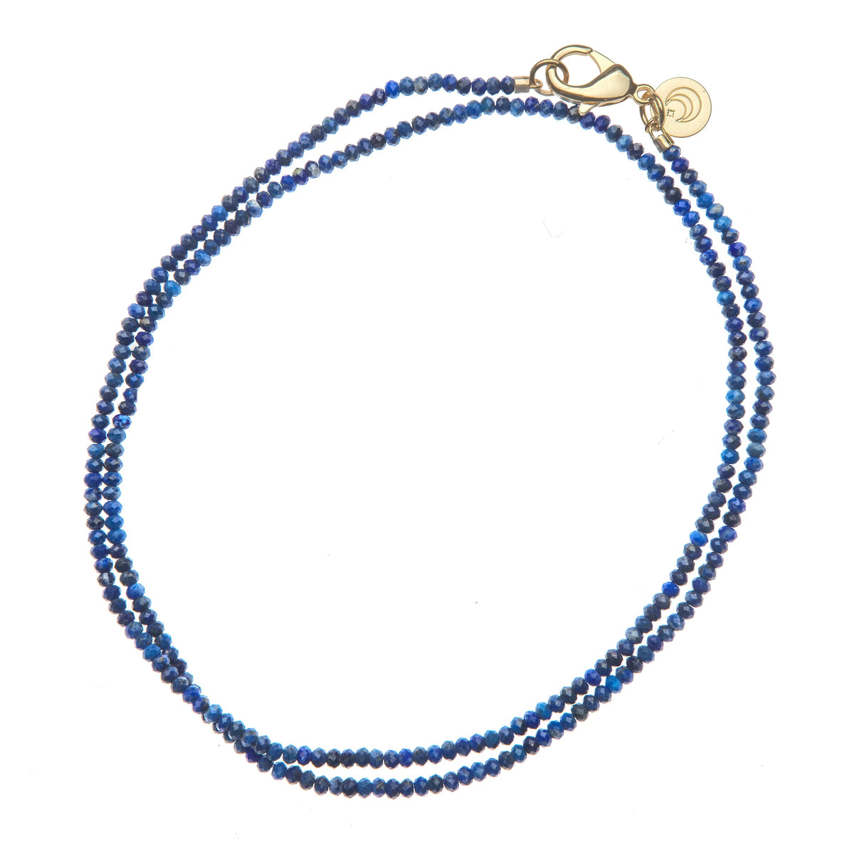 Double Wrap Diamond Cut Beaded Necklace - Lapis-Jane Win-Happy on Main