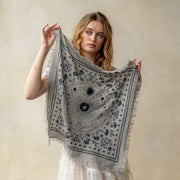 Mini Cosmic Rodeo Cashmere Bandana - Pearl Grey/Navy-Freya-Happy on Main