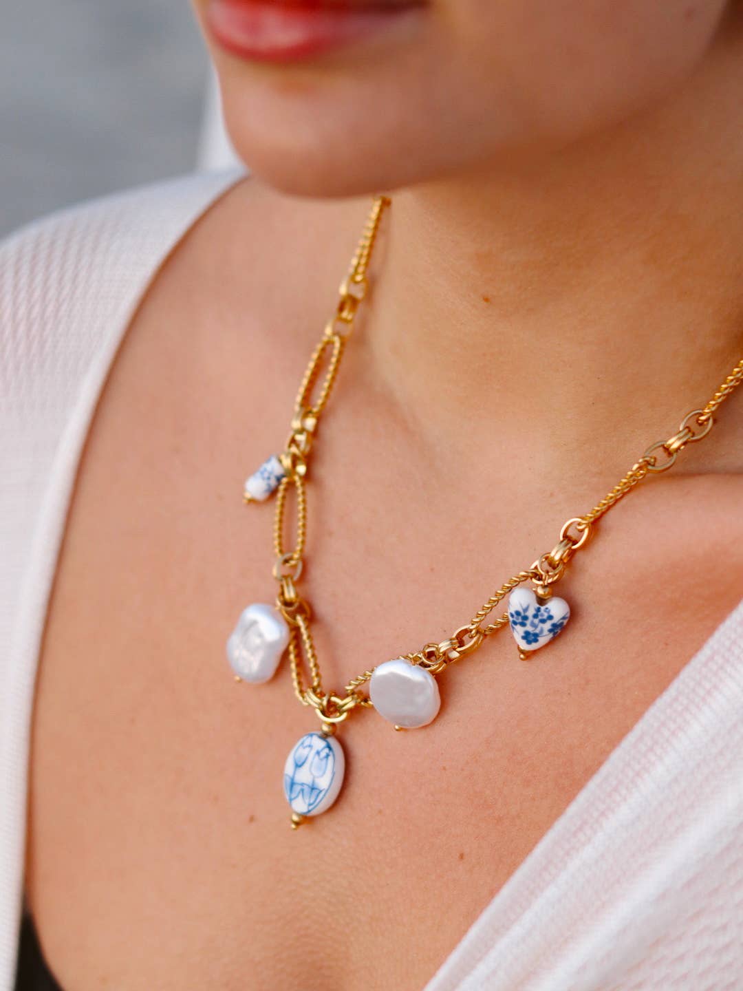 Isola Pearl Charm Necklace-Everyday Jewelry-Happy on Main