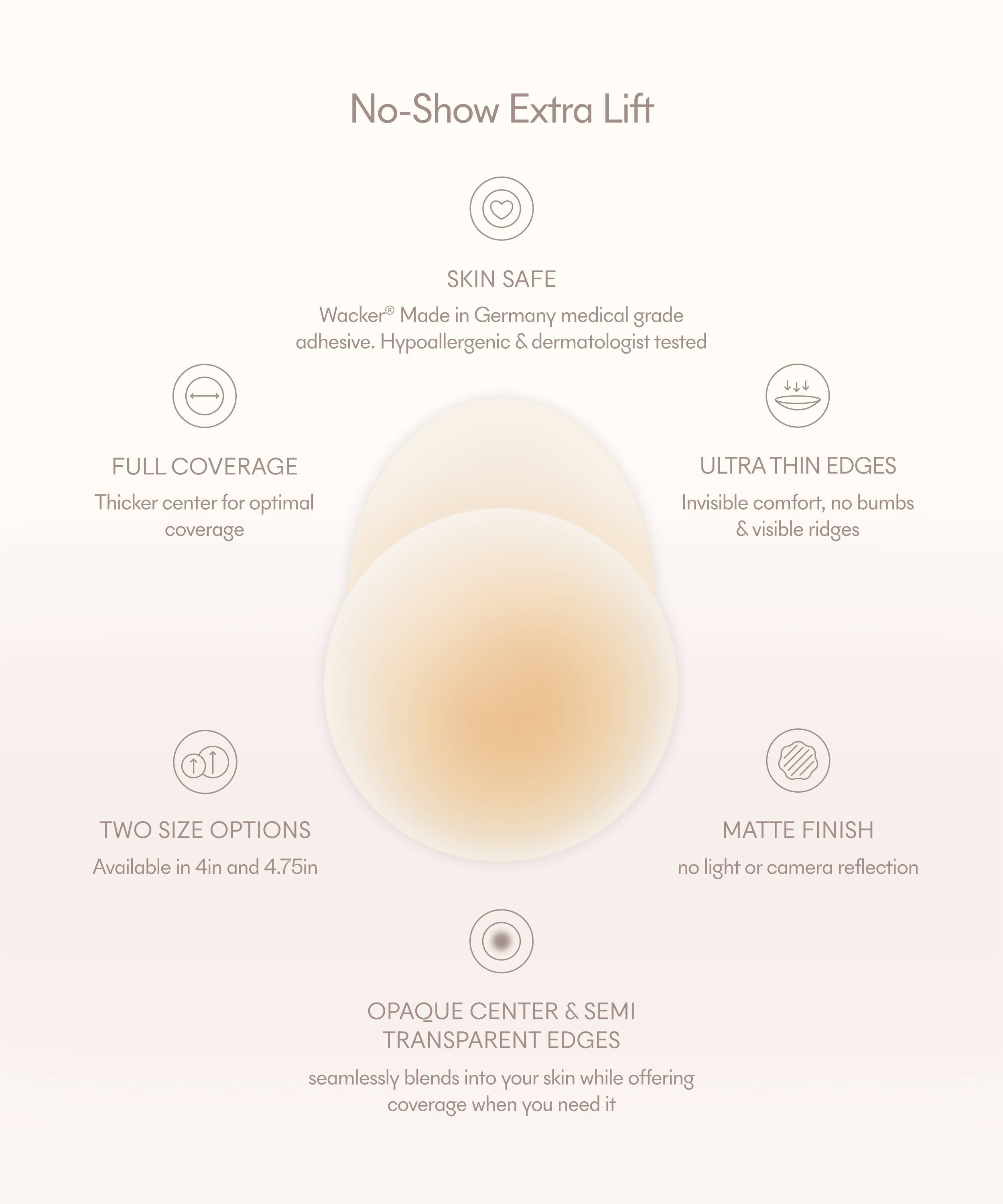No-Show Extra Lift | Reusable Adhesive Lifting Nipple Covers-Undergarments-Happy on Main
