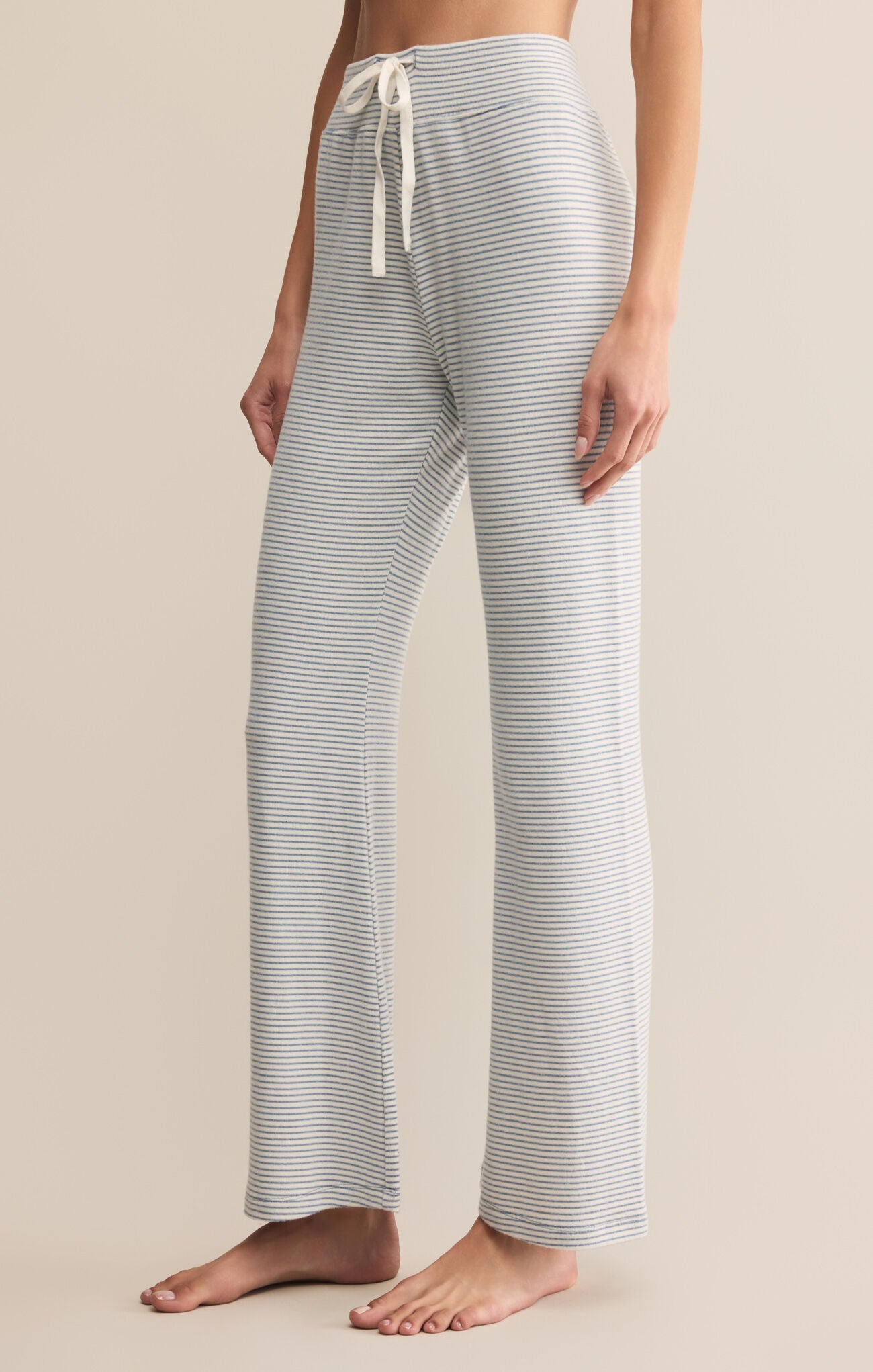 In The Clouds Stripe Pant - Lightweight, striped lounge pant, shown with Emily Stripe Cami.  