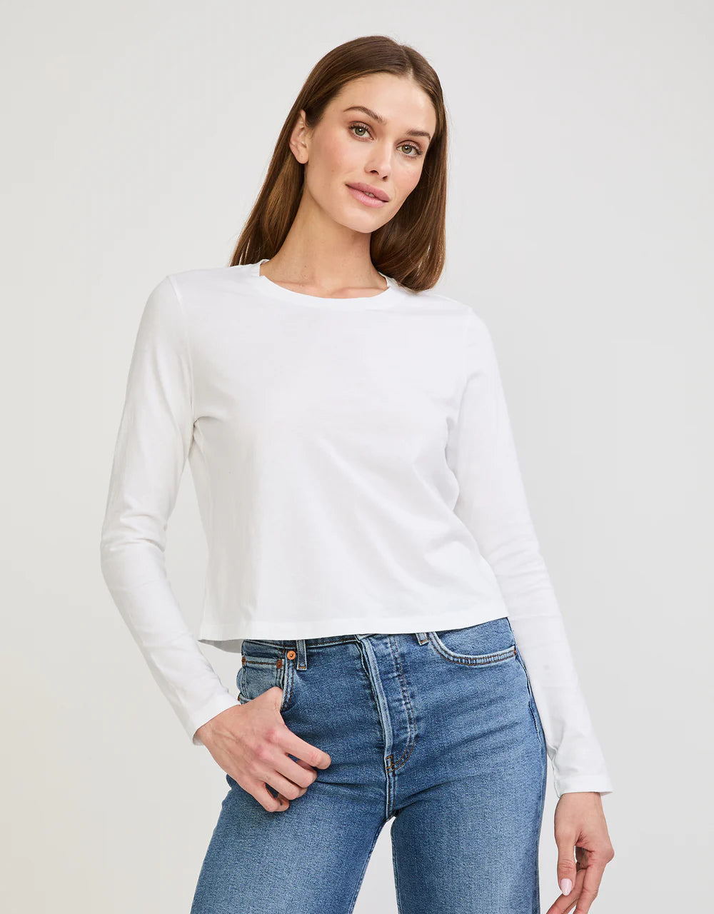 Austin Long Sleeve Tee - White-Maison Wheat-Happy on Main