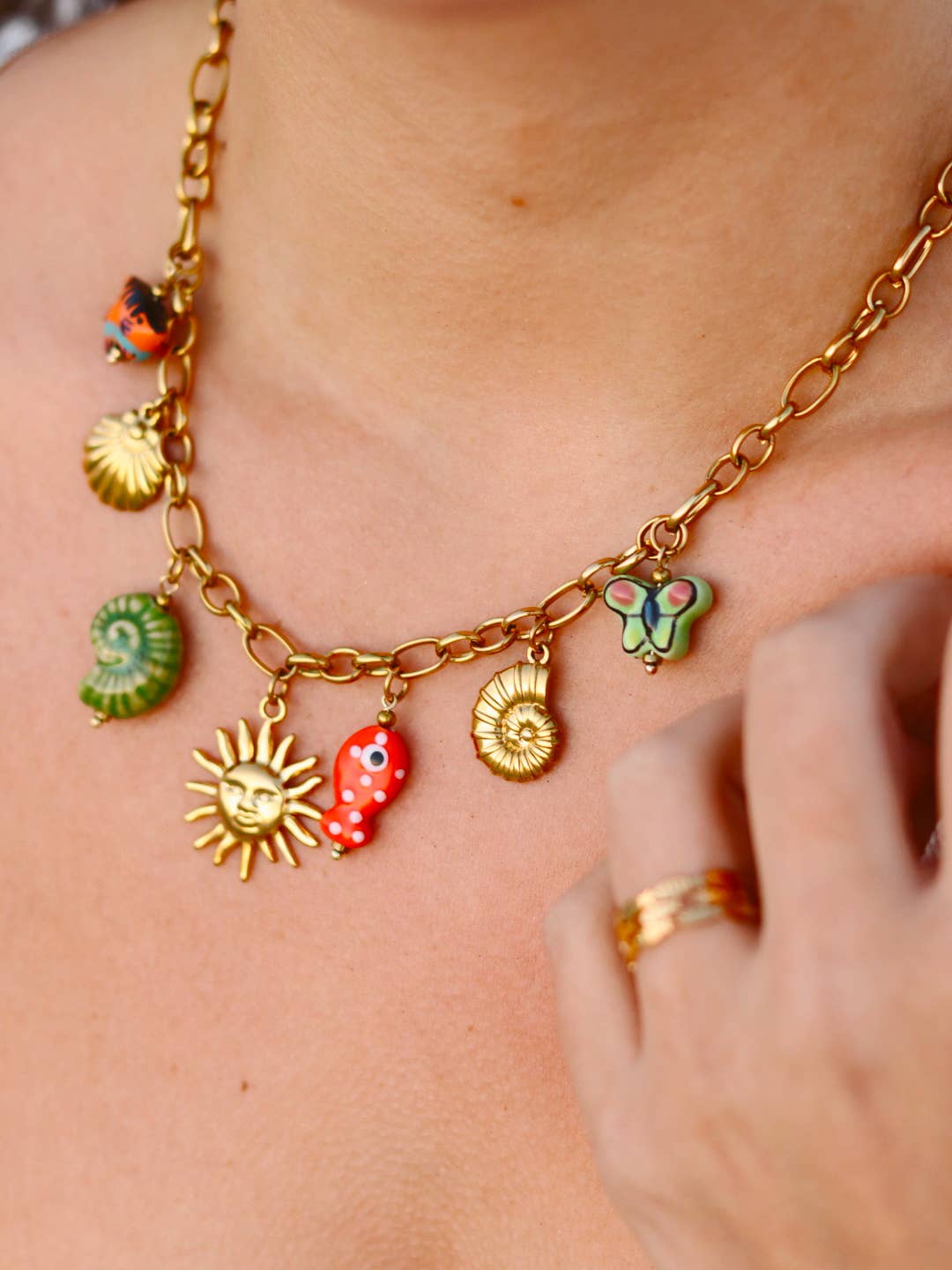 Sol Del Mar Charm Necklace-Everyday Jewelry-Happy on Main