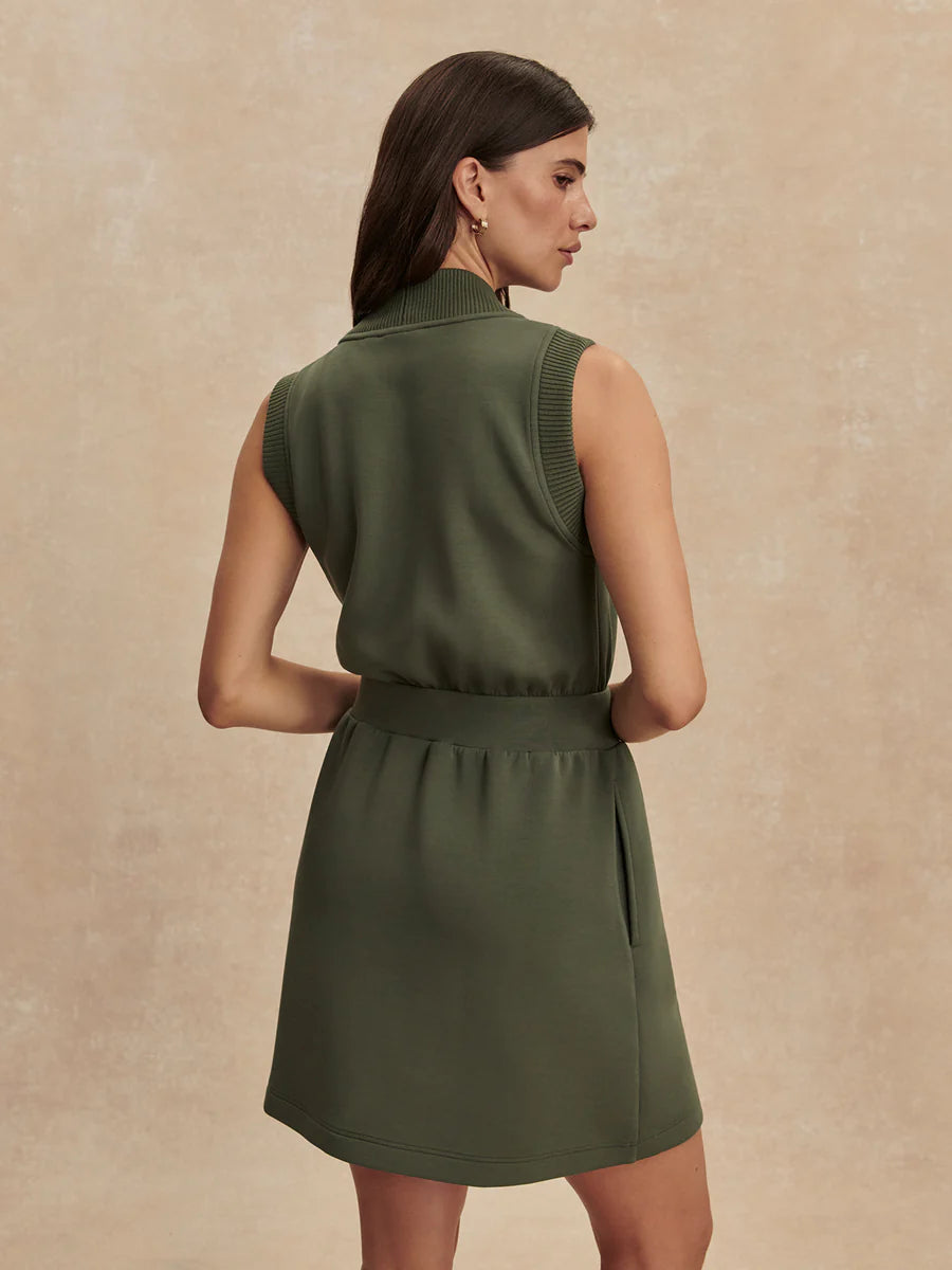 Polyanna Half Zip Dress - Thyme-Varley-Happy on Main