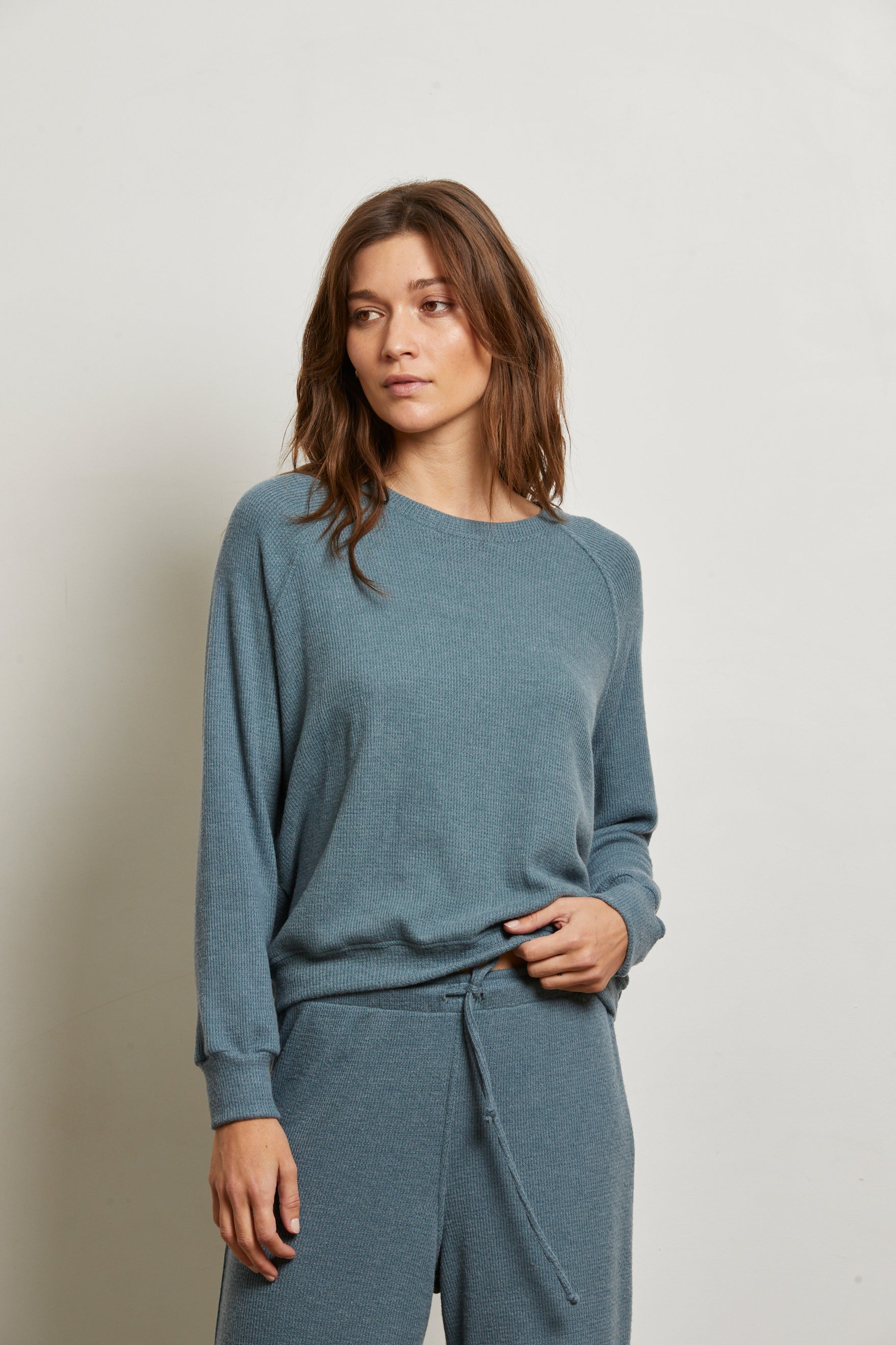 Cooper Brushed Waffled LS Raglan Crew-Core Sweaters-Happy on Main