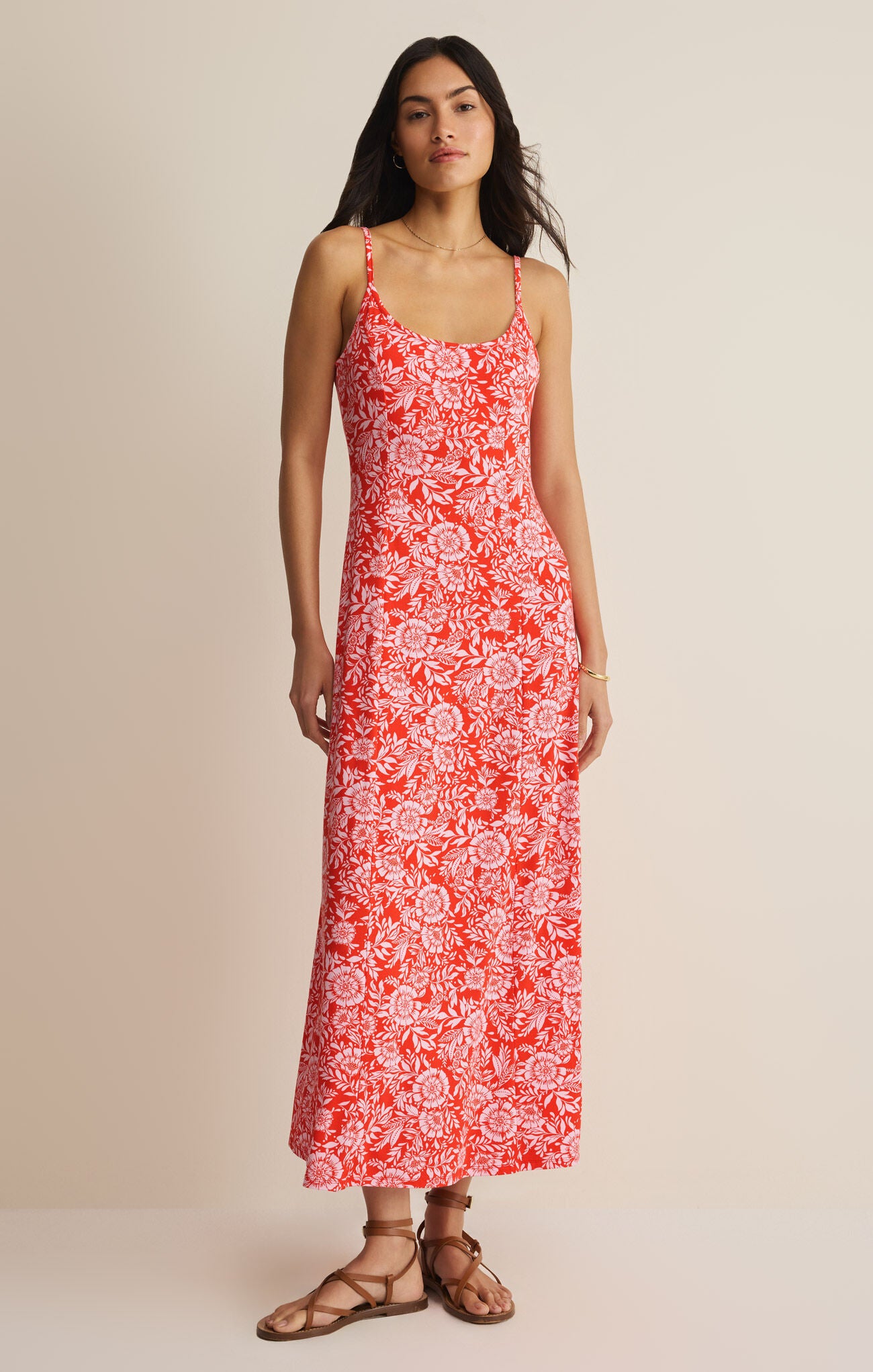 Charisma Ona Floral Midi Dress - Lychee