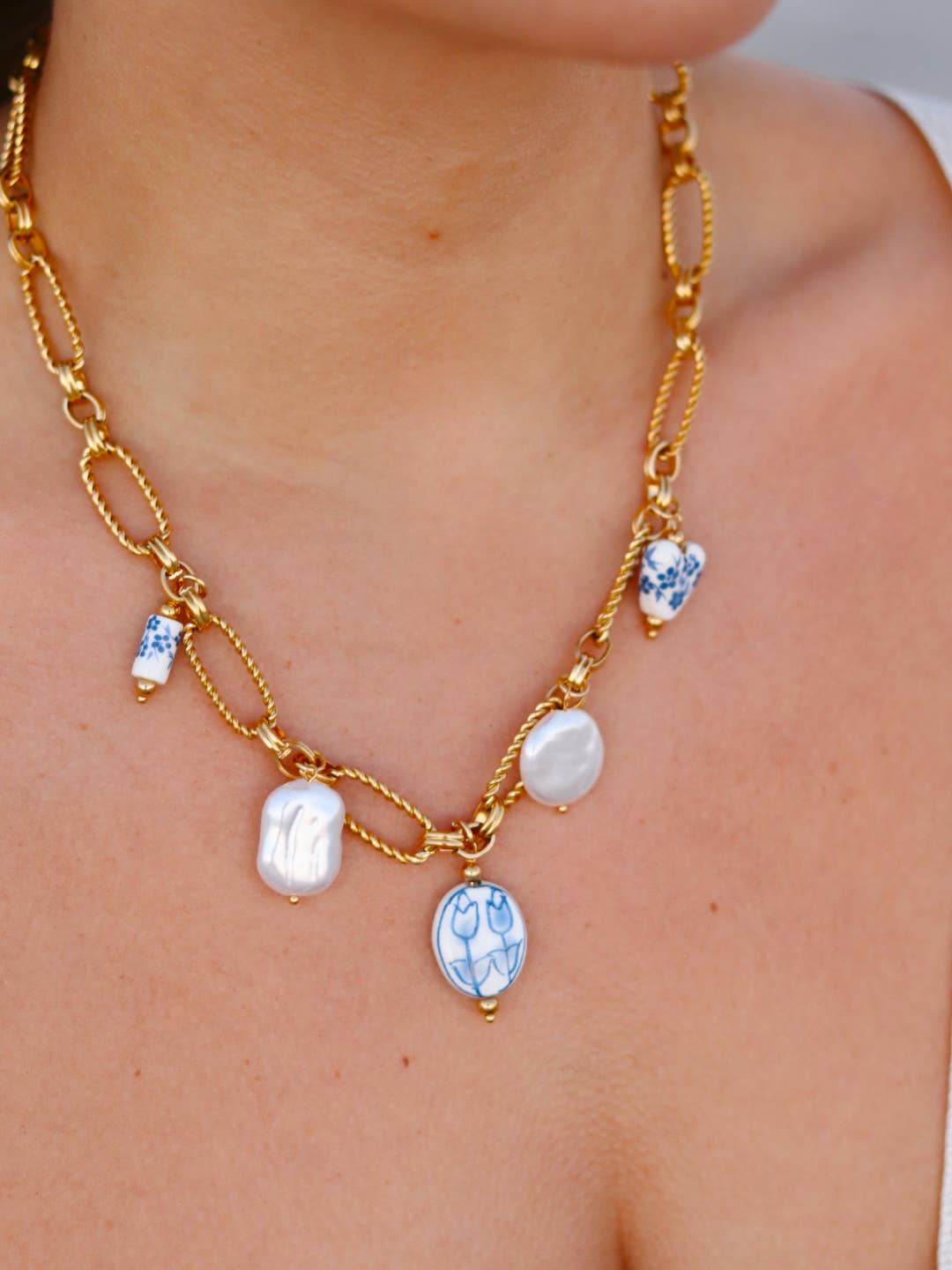 Isola Pearl Charm Necklace-Everyday Jewelry-Happy on Main