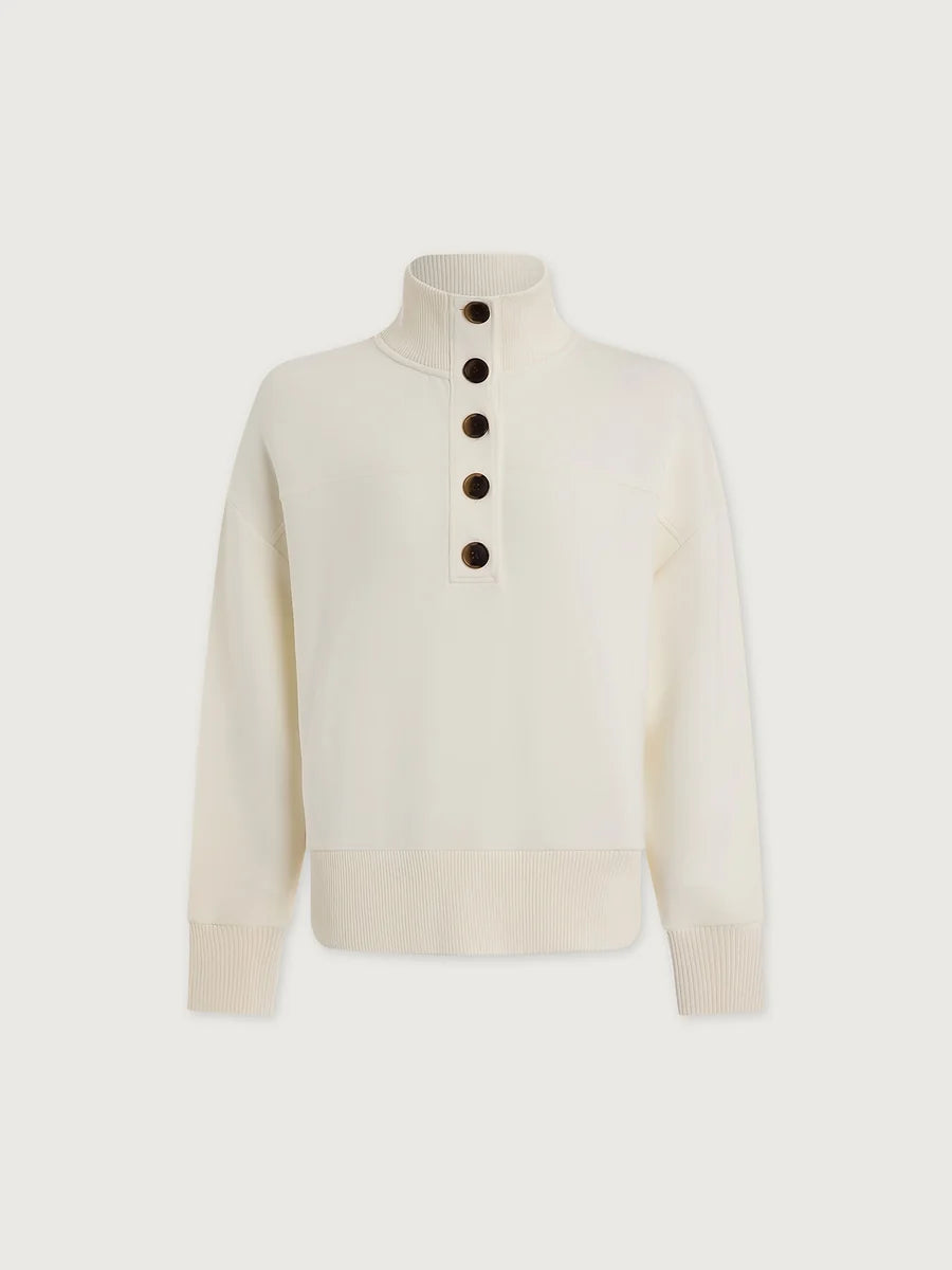 Bronya Button Placket Sweat - Pristine-Varley-Happy on Main