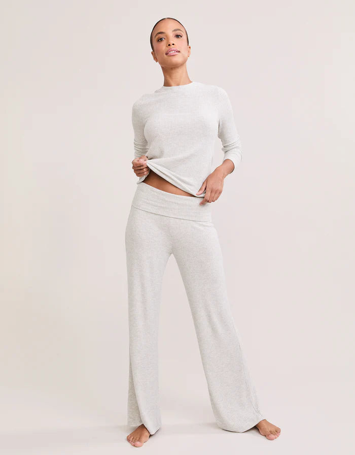 Hudson Hatchi Rib Lounge Pant - Heather Ash-Maison Wheat-Happy on Main