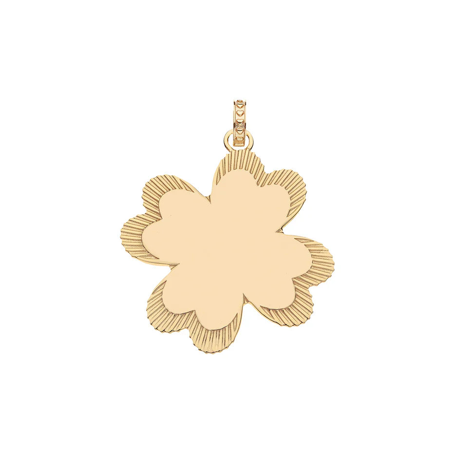 LUCKY in Love Clover Pendant with Mother of Pearl - 18" Drawn Link Chain-Jane Win-Happy on Main