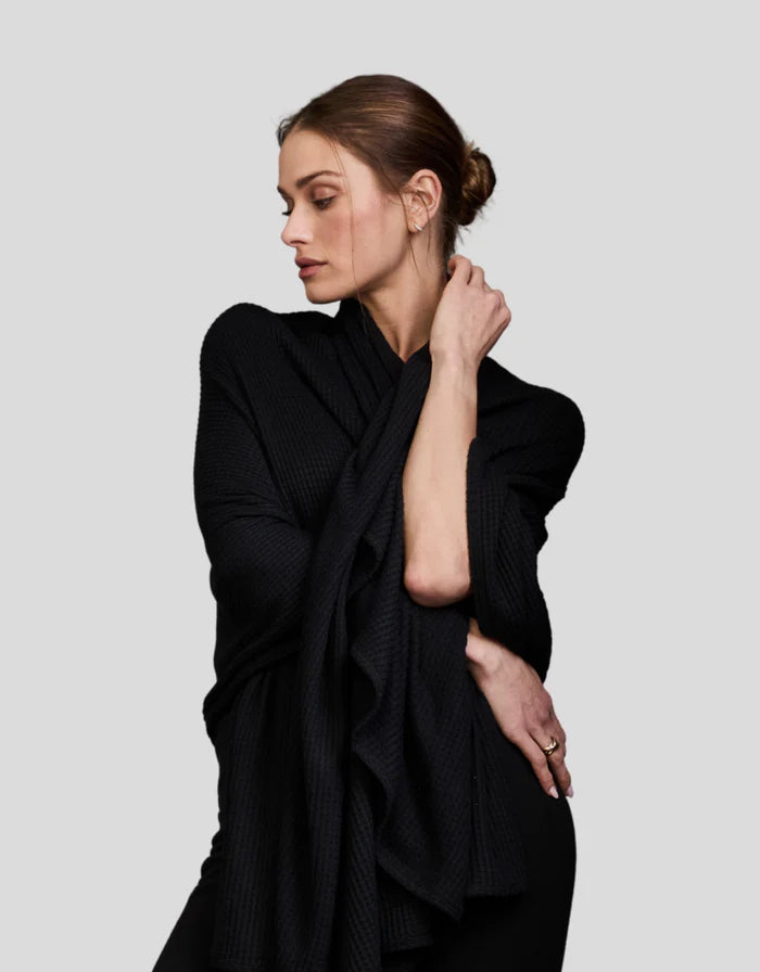 Big Sky Wrap - Black-Maison Wheat-Happy on Main